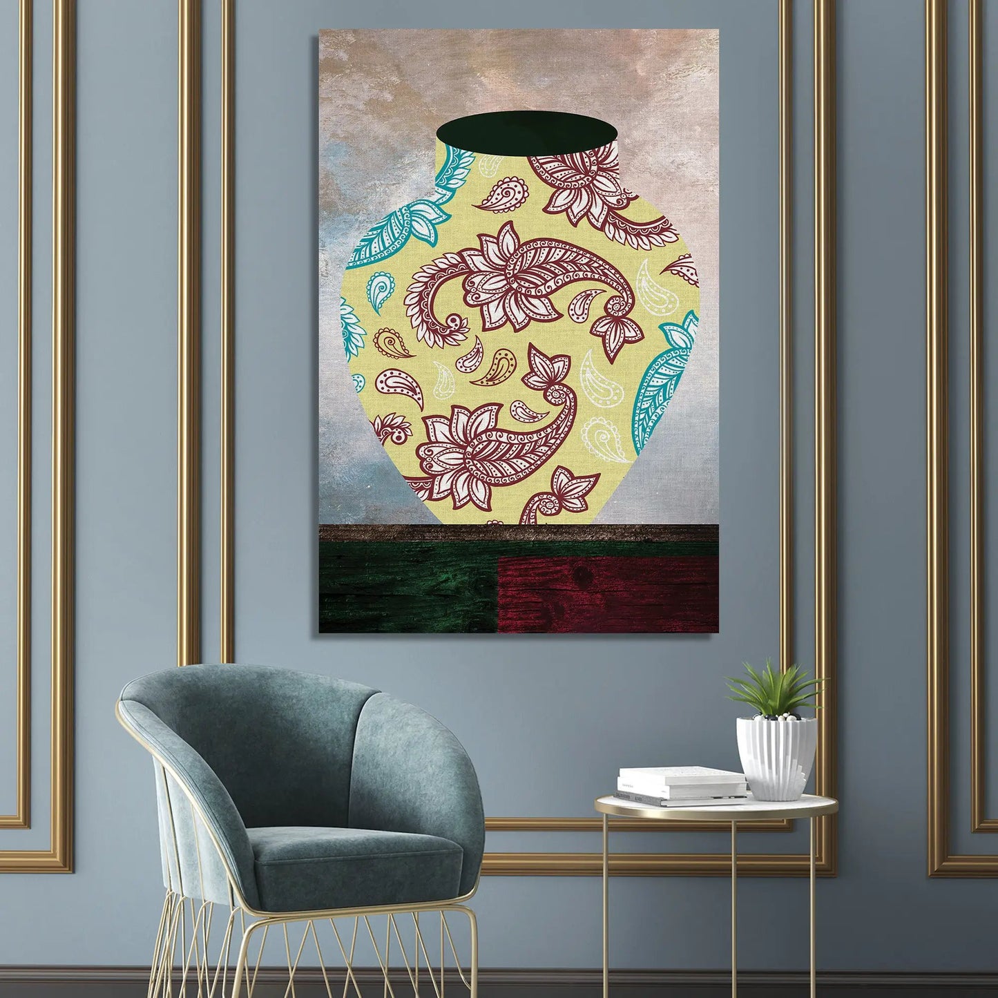 Vibrant Canvas Painting - Beautiful Vases Art Canvas for Wall Decor-Kotart