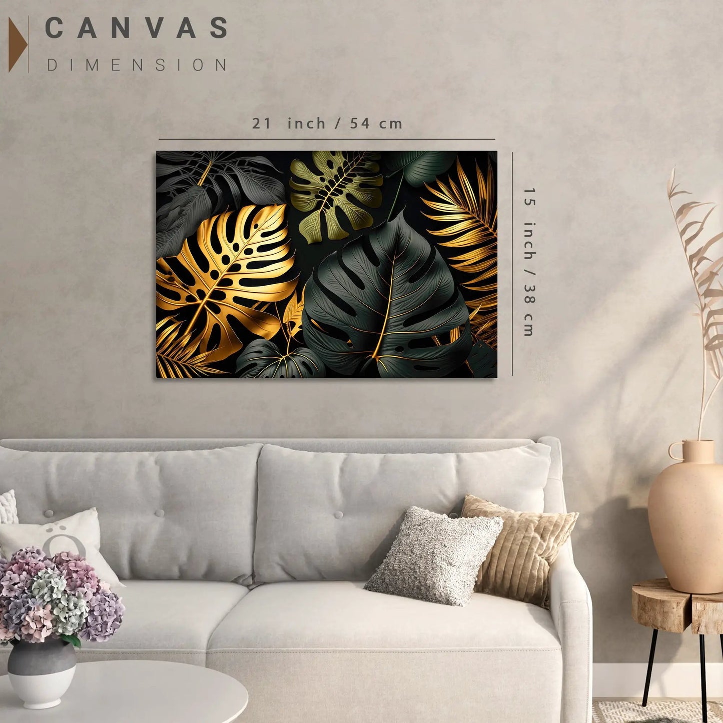 Nature Inspired Leaf Art Painting for Wall Decor - Modern Art Canvas Paintings for Living Room Bedroom Decor-Kotart
