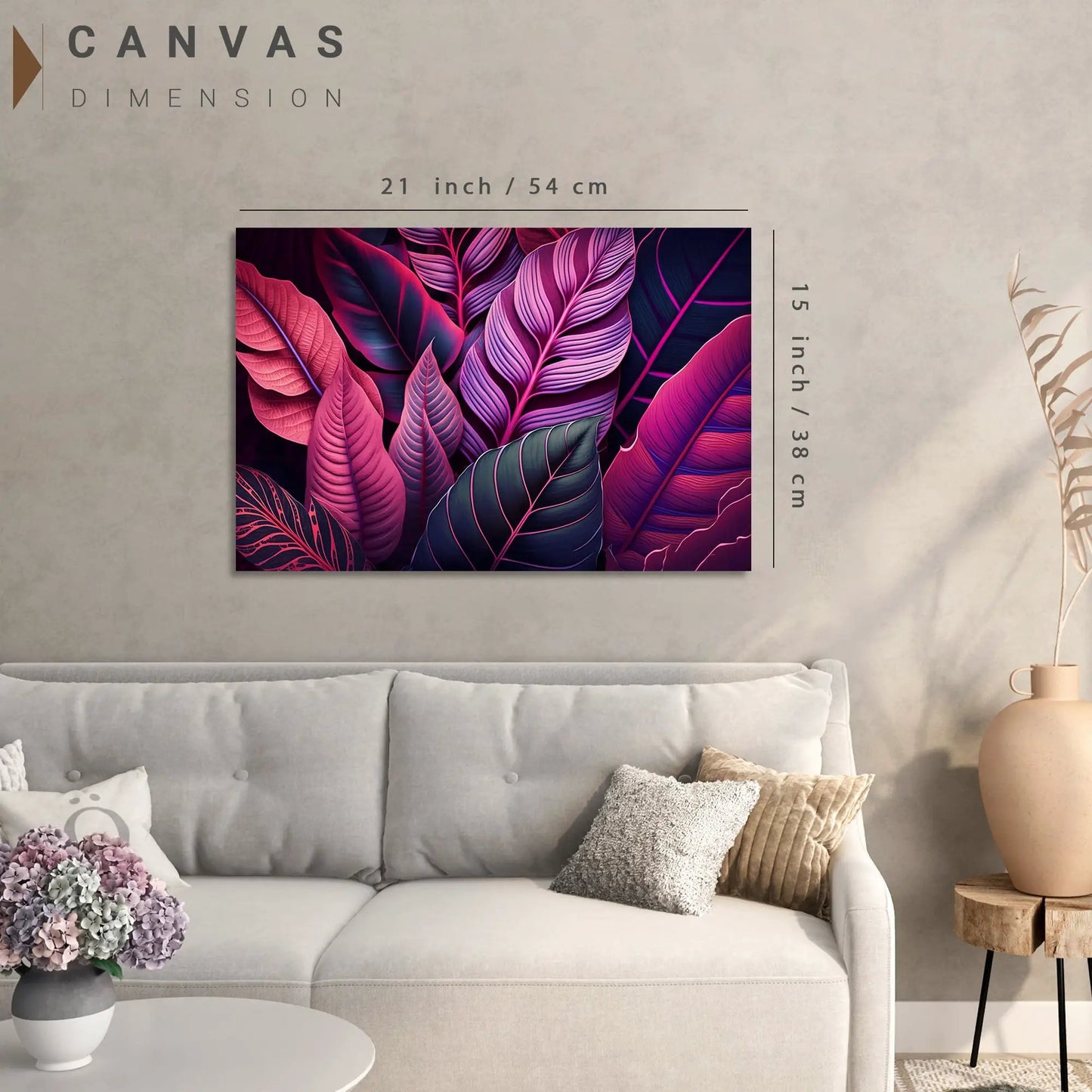 Nature Inspired Canvas Painting for Wall Decor - Abstract Nature Art Pink Canvas Paintings for Living Room Bedroom Decoration-Kotart
