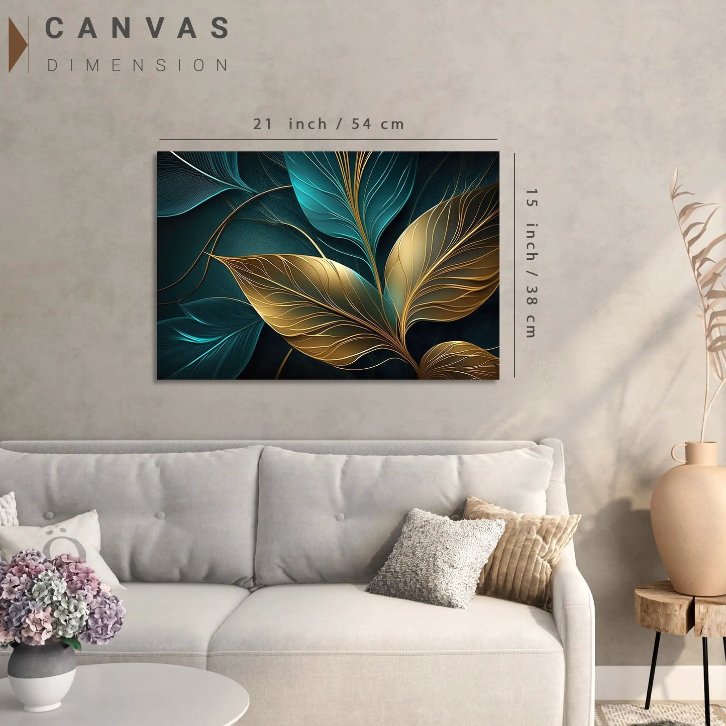 Abstract Canvas Paintings for Stylish Living Room Decor - Nature Inspired Leaf Canvas Painting-Kotart