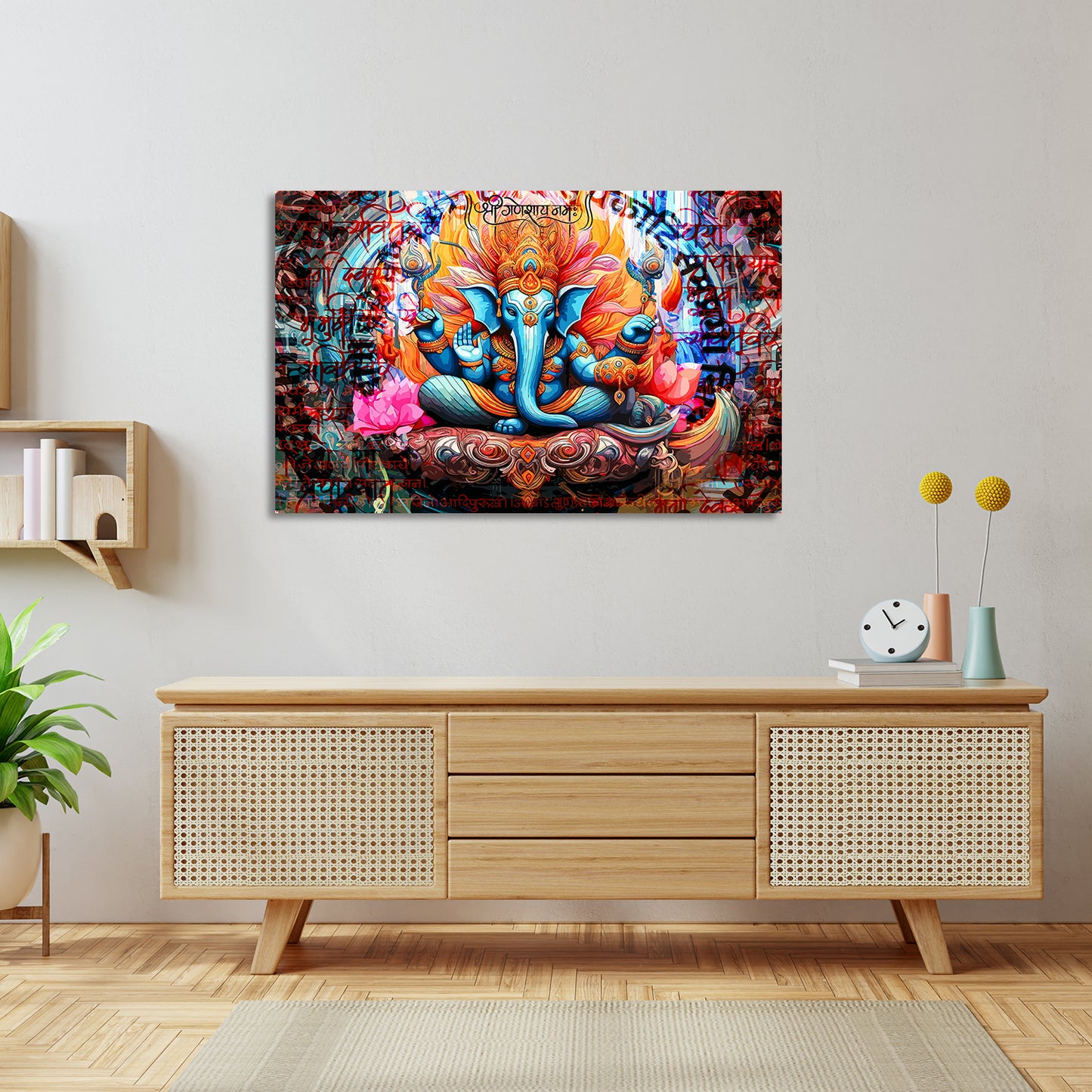 Shri Ganesha Canvas Painting | Divine Artwork for Home Decor | Canvas Wall Paintings for Living Room Bdroom Wall Decor-Kotart