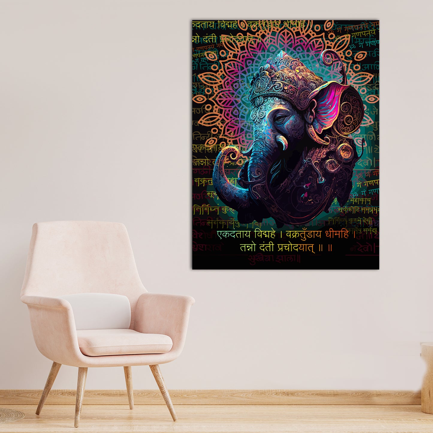 Indian Lord Ganesha Canvas Painting | Divine Artwork for Home Decor | Canvas Wall Paintings for Living Room Bdroom Wall Decor-Kotart