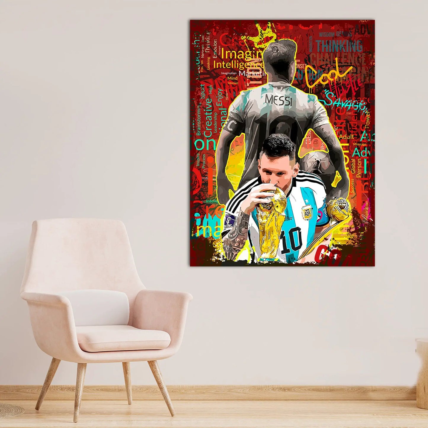Lionel Messi Canvas Art | Football Legend Wall Decor Canvas Painting for Home Decor-Kotart