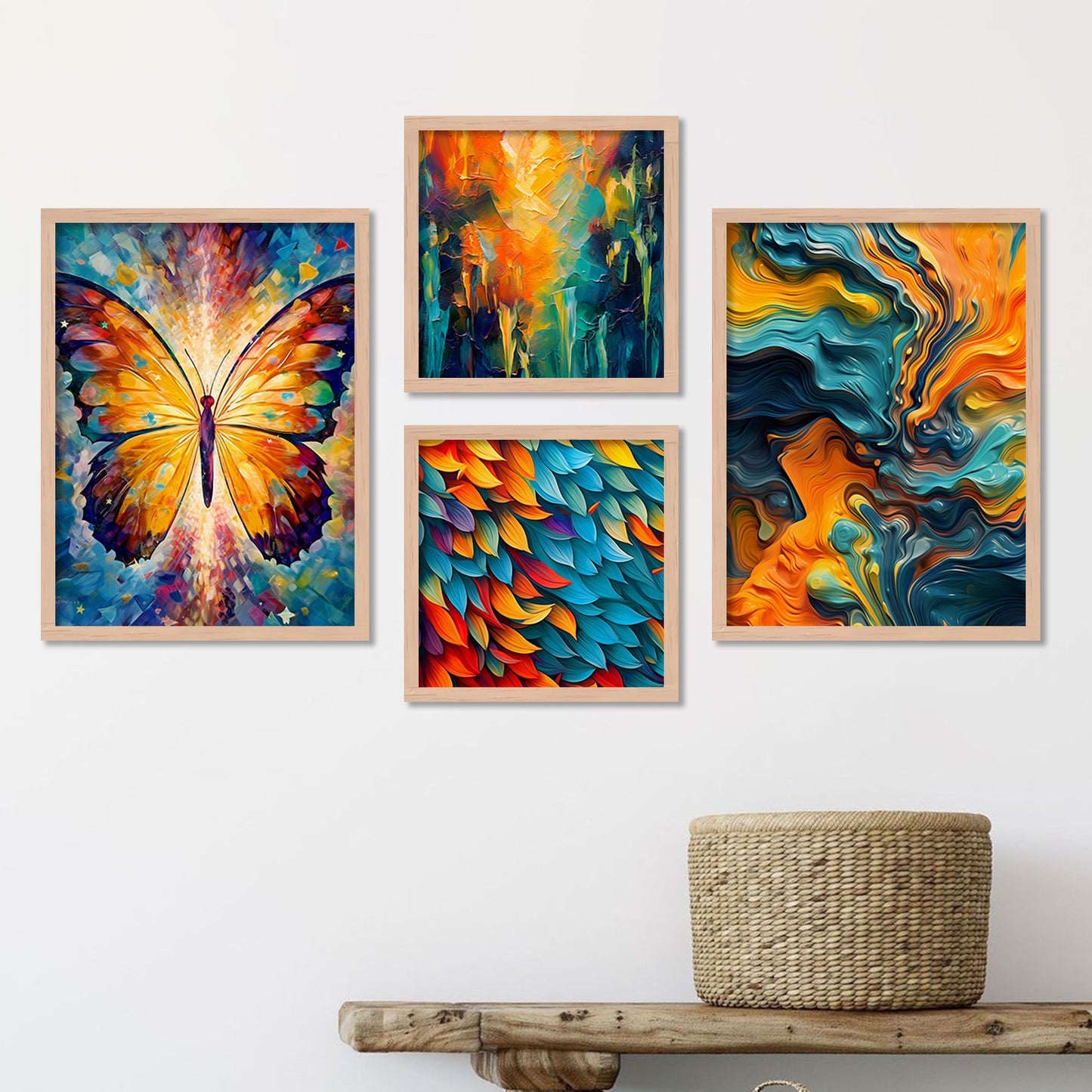 KOTART Aesthetic Decorative Wall Decor Painting with Frame for Home - Paintings for Living Room Bedroom Office - Framed Painting for Wall Decoration-Kotart