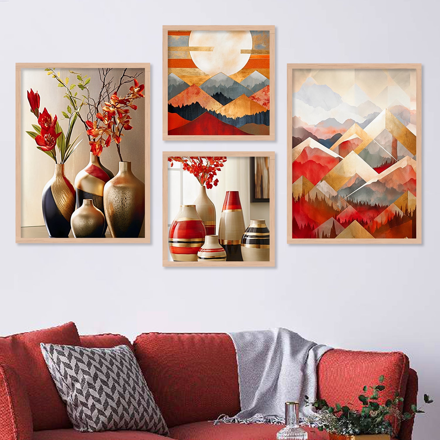 Aesthetic Modern Wall Decor Paintings with Frame for Home Decoration