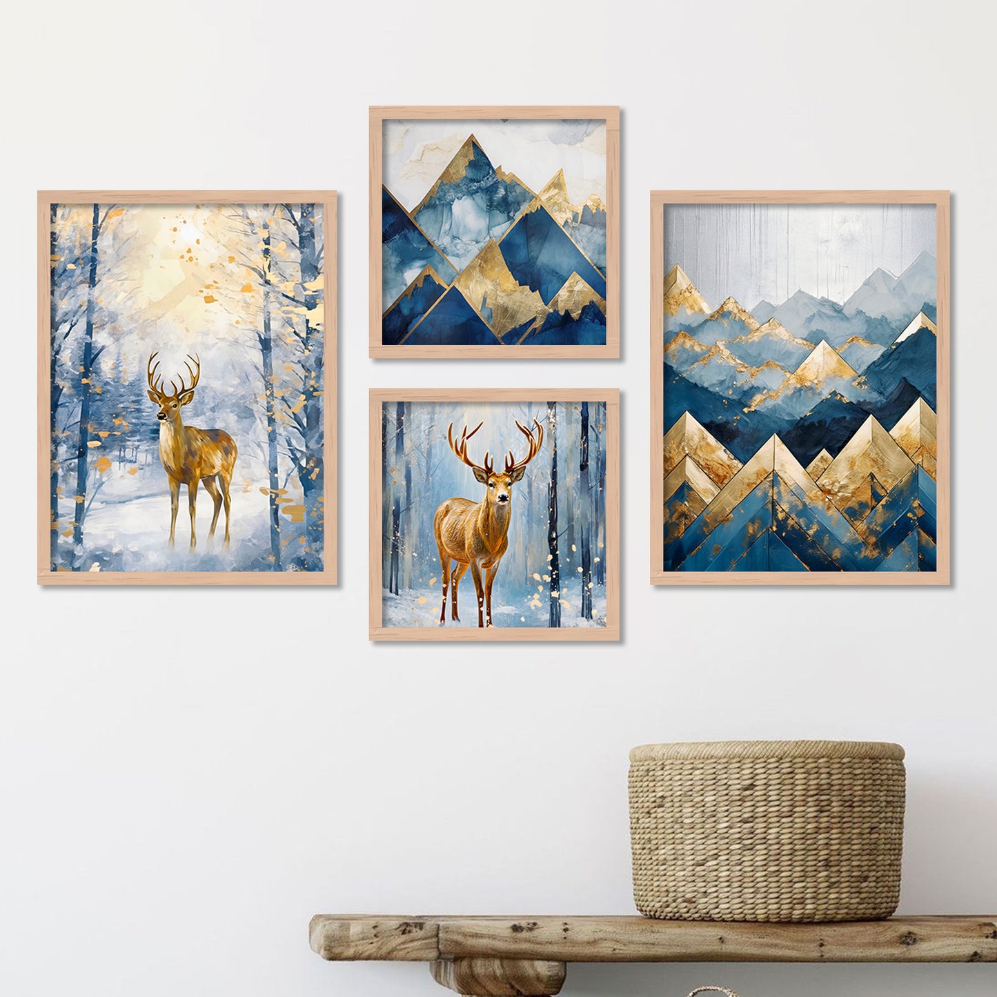 Aesthetic Nature Inspired Modern Wall Decor Paintings with Frame for Living Room Bedroom Home Decoration-Kotart