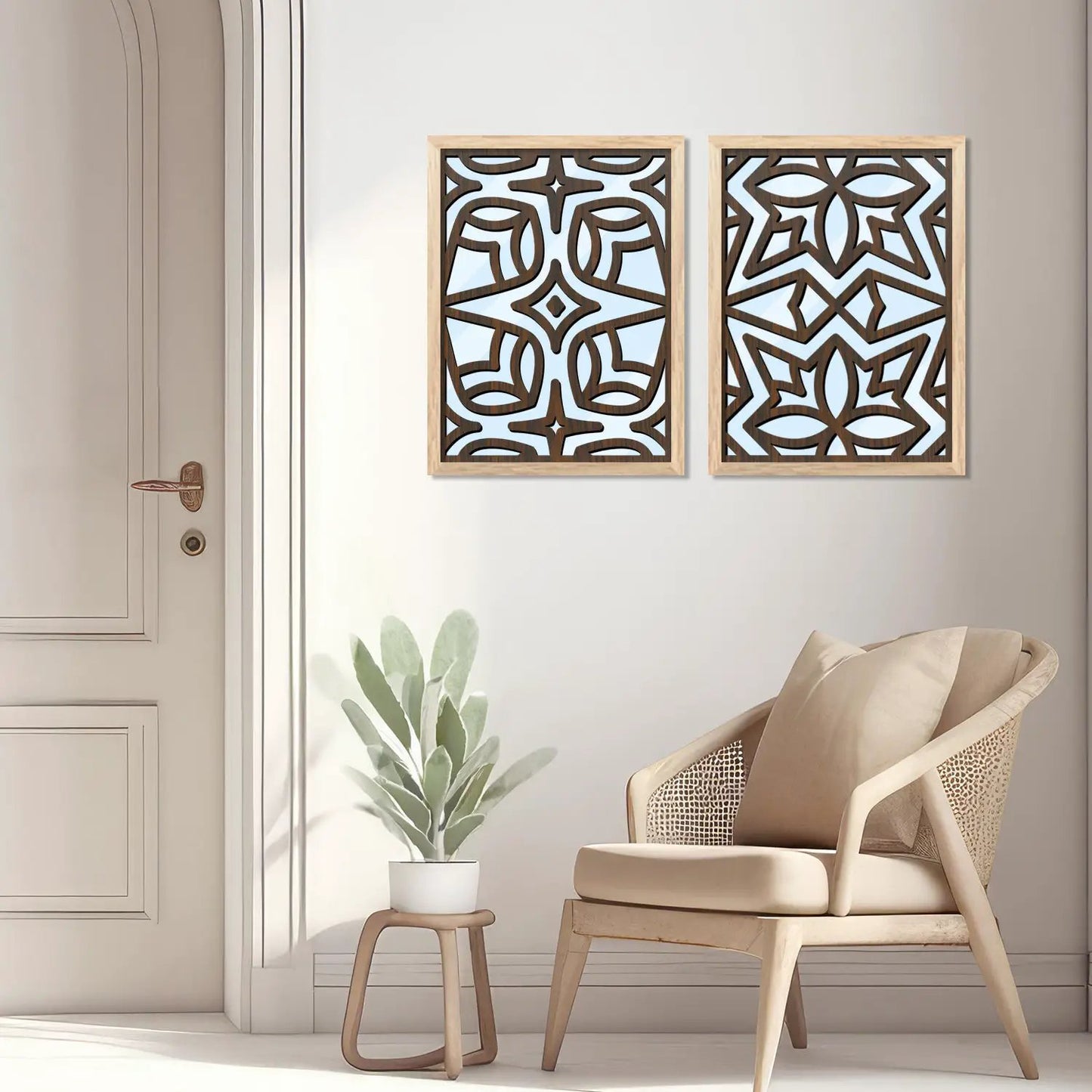 Laser Cut Jharokha Decorative Wall Mirrors for Living Room Bedroom Decor