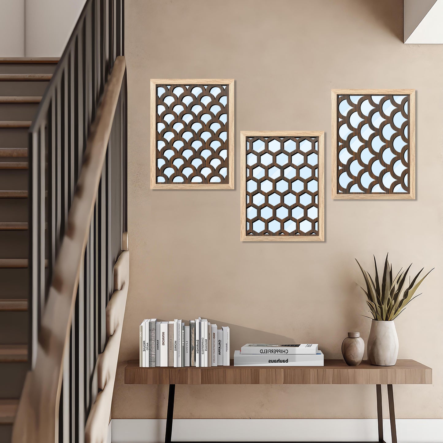 Laser Cut Jharokha Decorative Wall Mirrors for Living Room Bedroom Decor