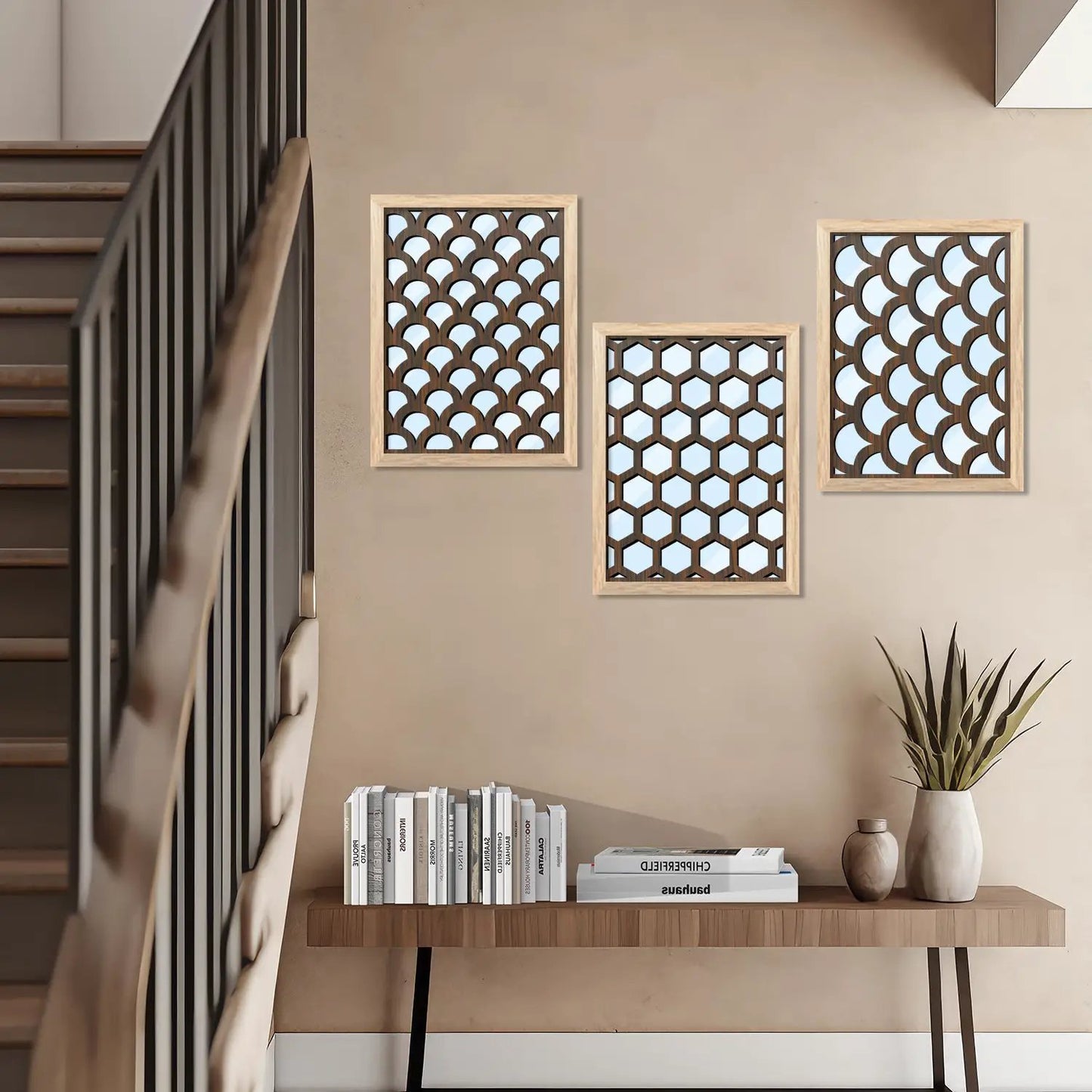 Laser Cut Jharokha Decorative Wall Mirrors for Living Room Bedroom Decor