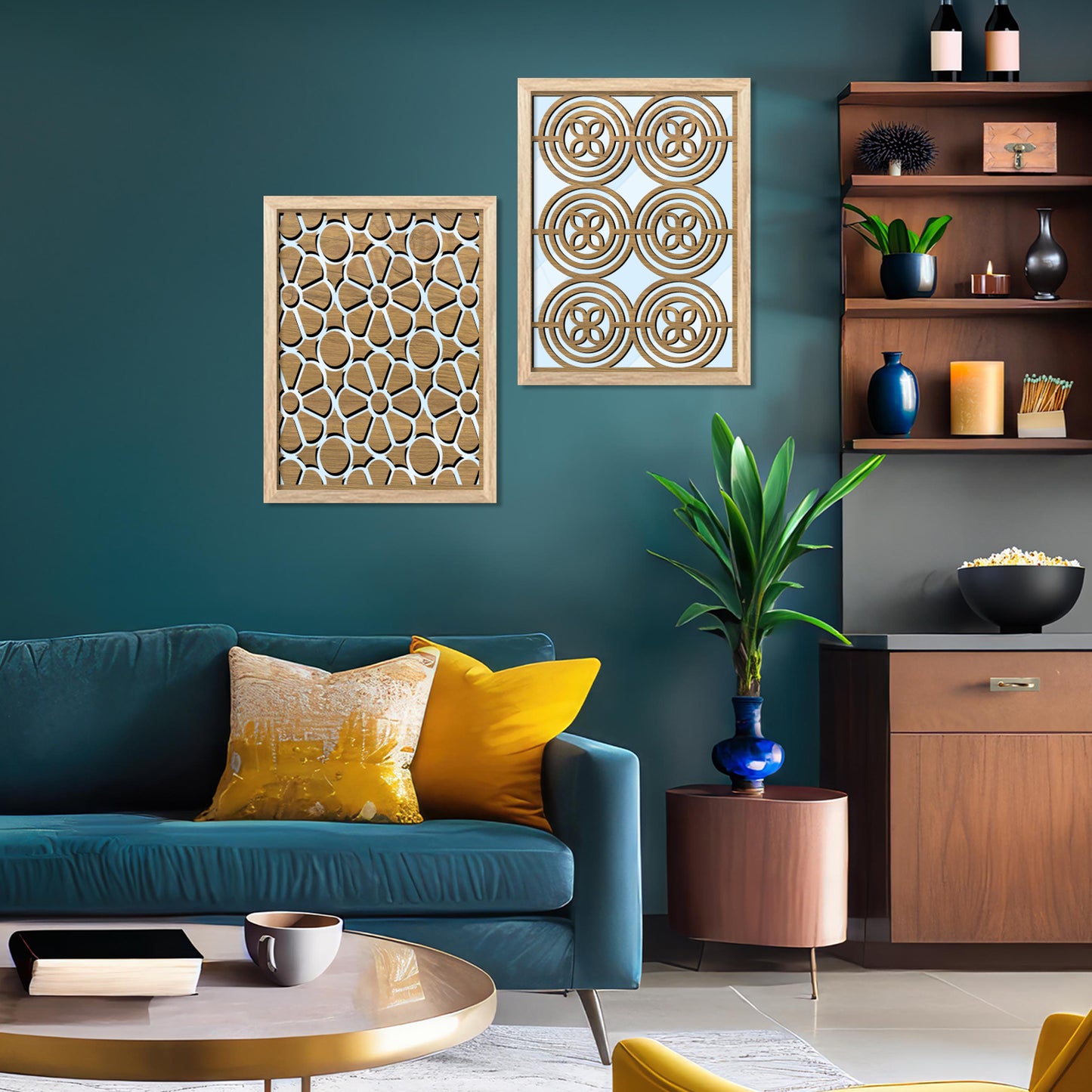 Laser Cut Jharokha Decorative Wall Mirrors for Living Room Bedroom Decor