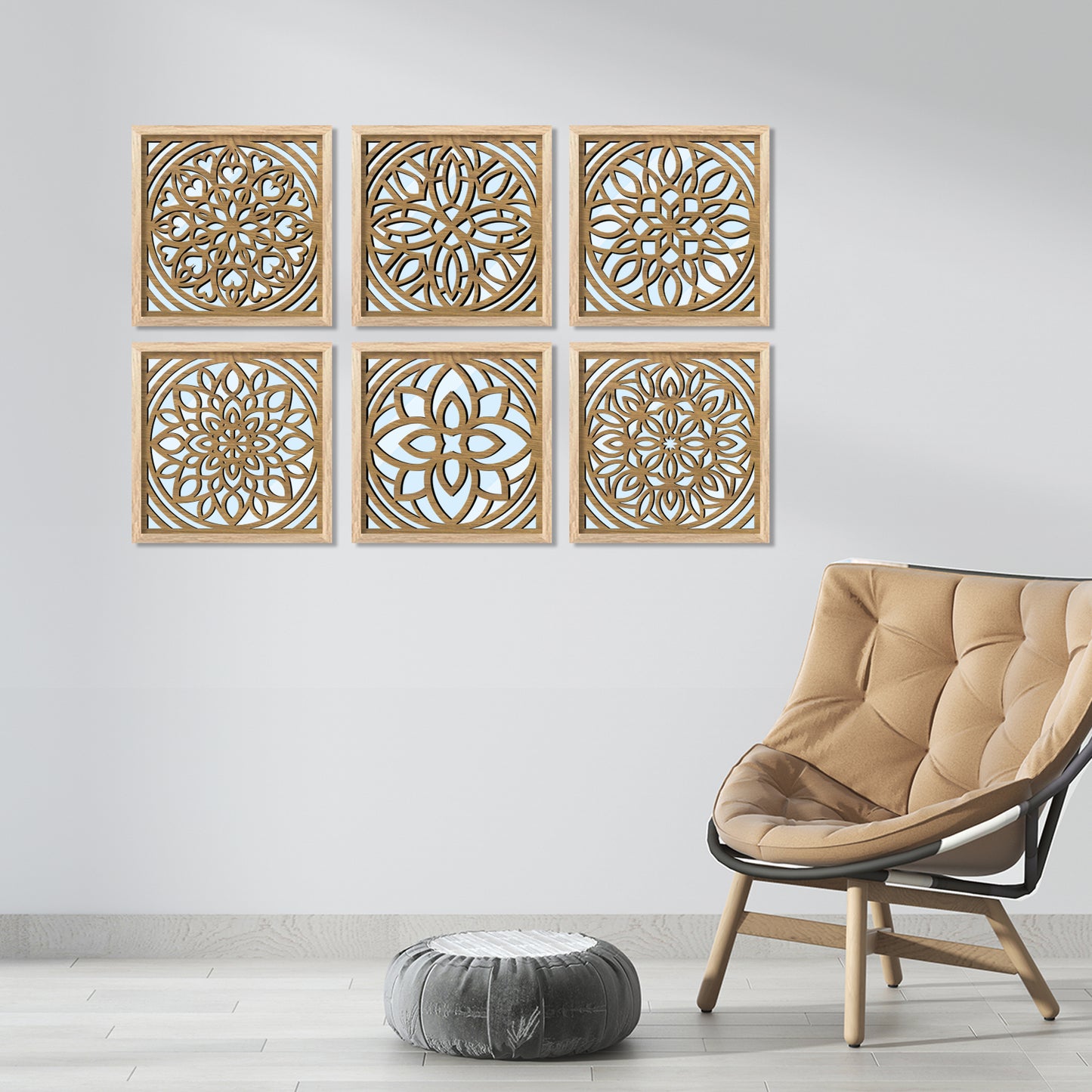 Laser Cut Jharokha Decorative Wall Mirrors for Living Room Bedroom Decor
