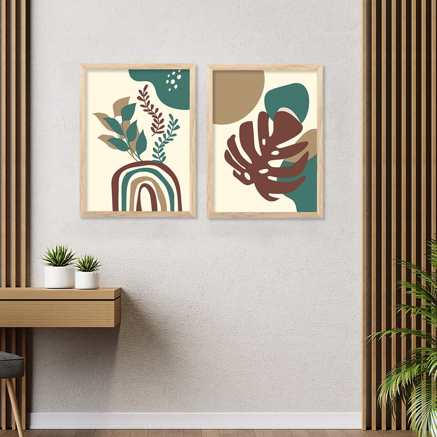 Modern Boho Art Paintings with Frame for Living Room Bedroom Home and Office Wall Decor Set of 6-Kotart