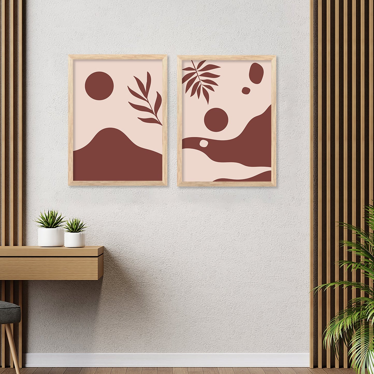 Modern Boho Art Paintings with Frame for Living Room Bedroom Home and Office Wall Decor Set of 6-Kotart