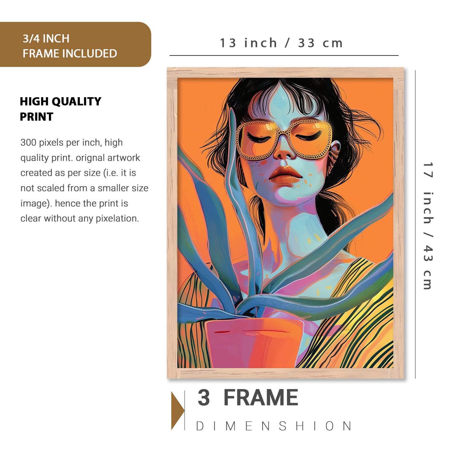 Modern Art Prints with Frame for Living Room Bedroom Home and Office Wall Decor Set of 6