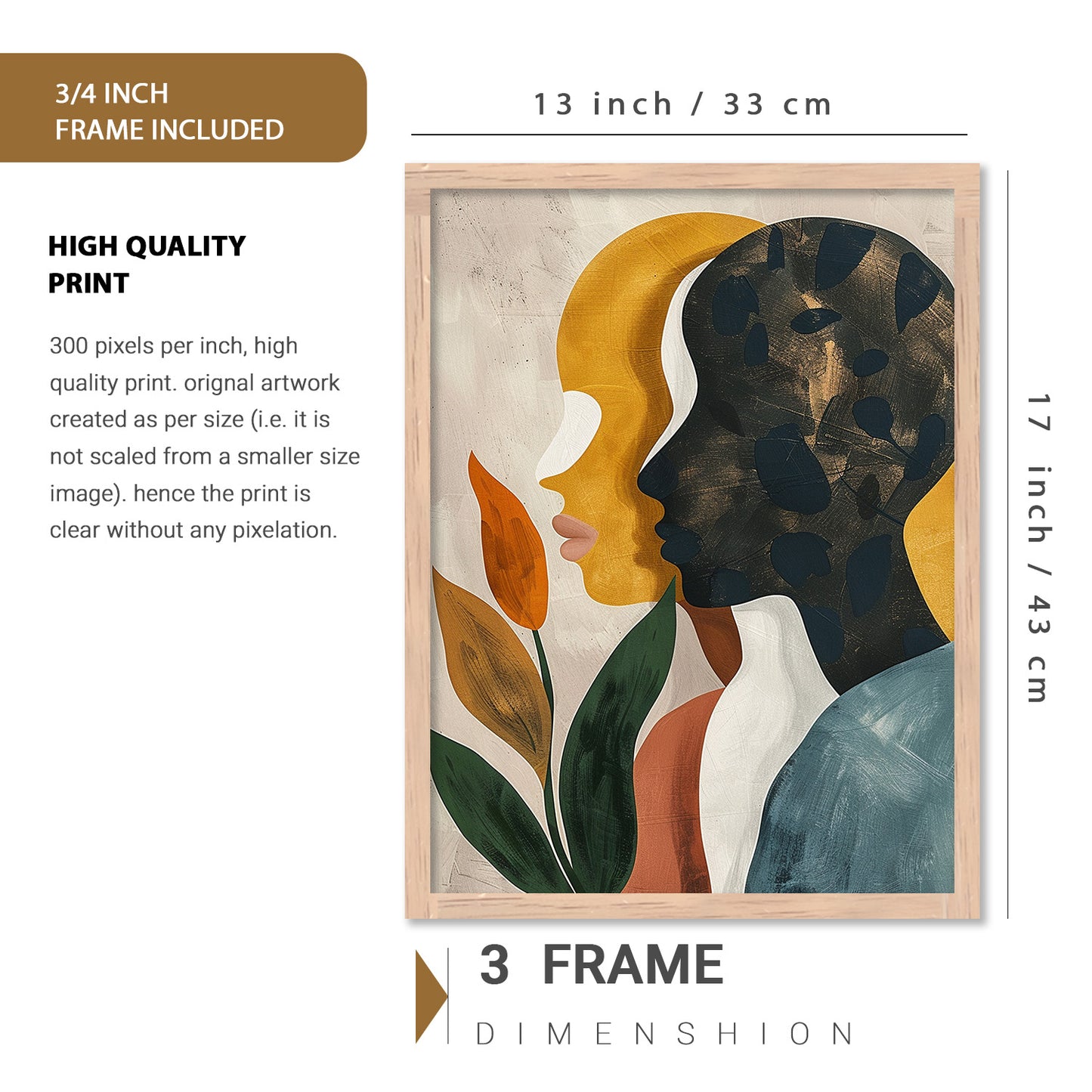 Modern Art Prints with Frame for Living Room Bedroom Home and Office Wall Decor Set of 6