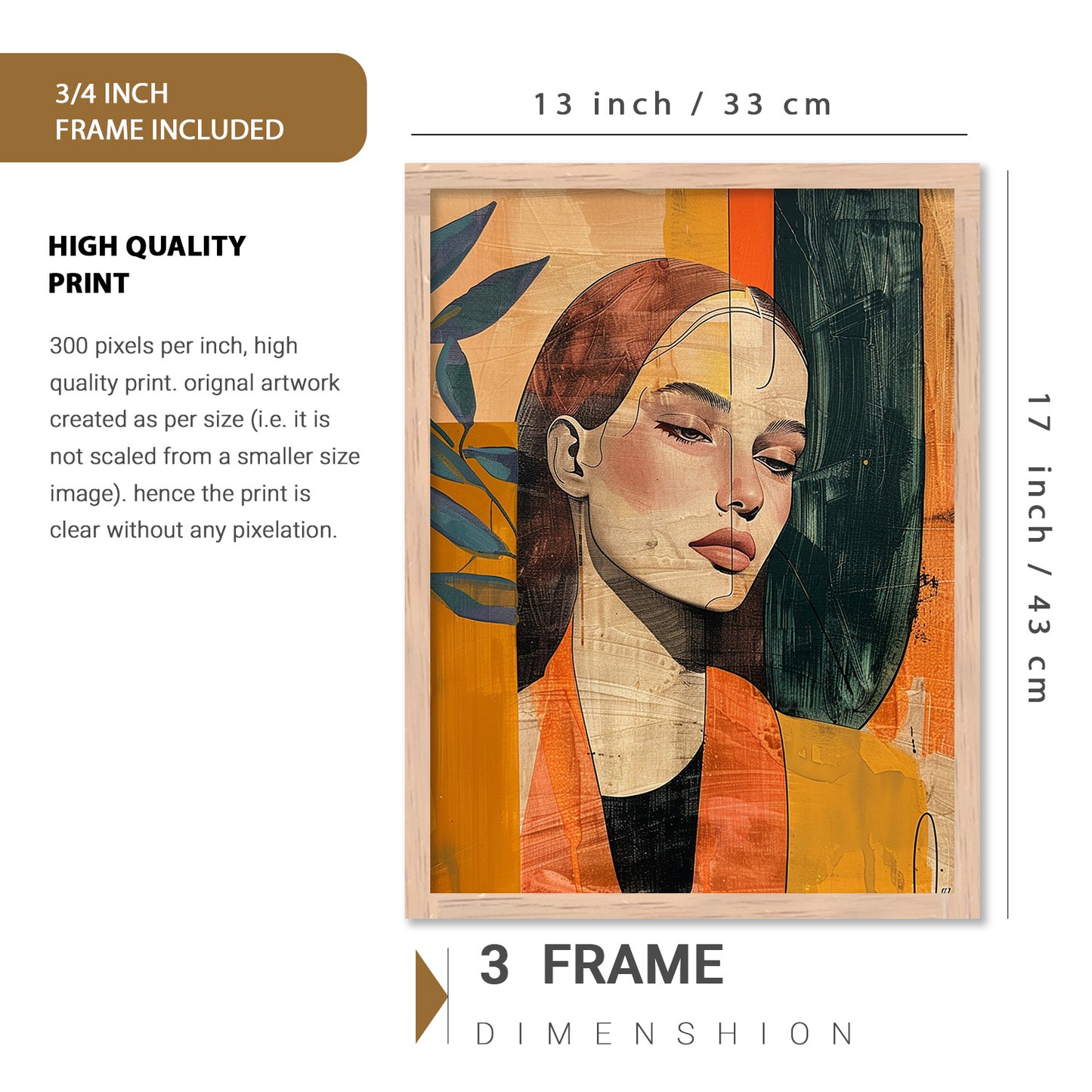 Modern Art Prints with Frame for Living Room Bedroom Home and Office Wall Decor Set of 6