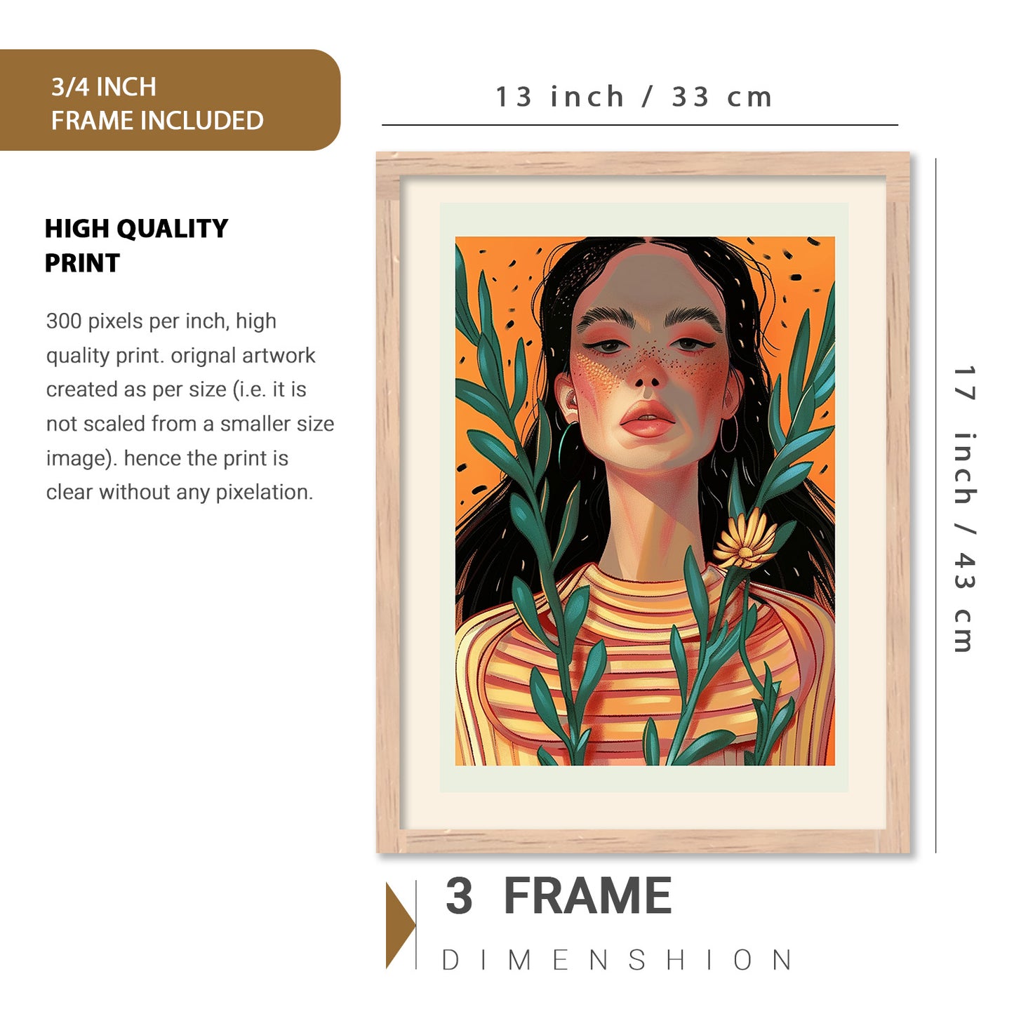 Modern Art Prints with Frame for Living Room Bedroom Home and Office Wall Decor Set of 6