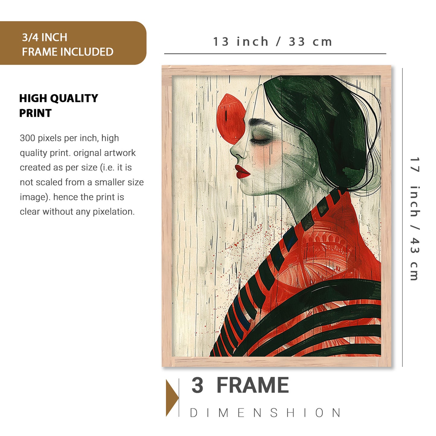 Abstract Art Prints with Frame for Living Room Bedroom Home and Office Wall Decor Set of 6