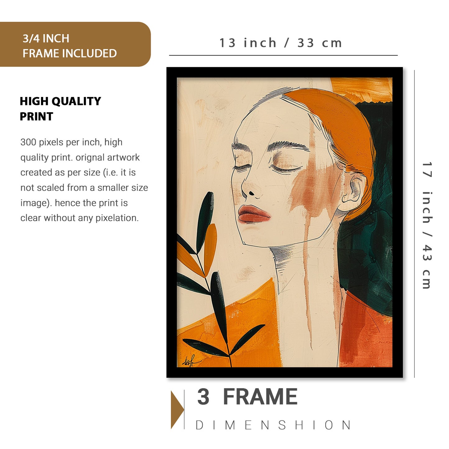 Abstract Art Prints with Frame for Living Room Bedroom Home and Office Wall Decor Set of 6