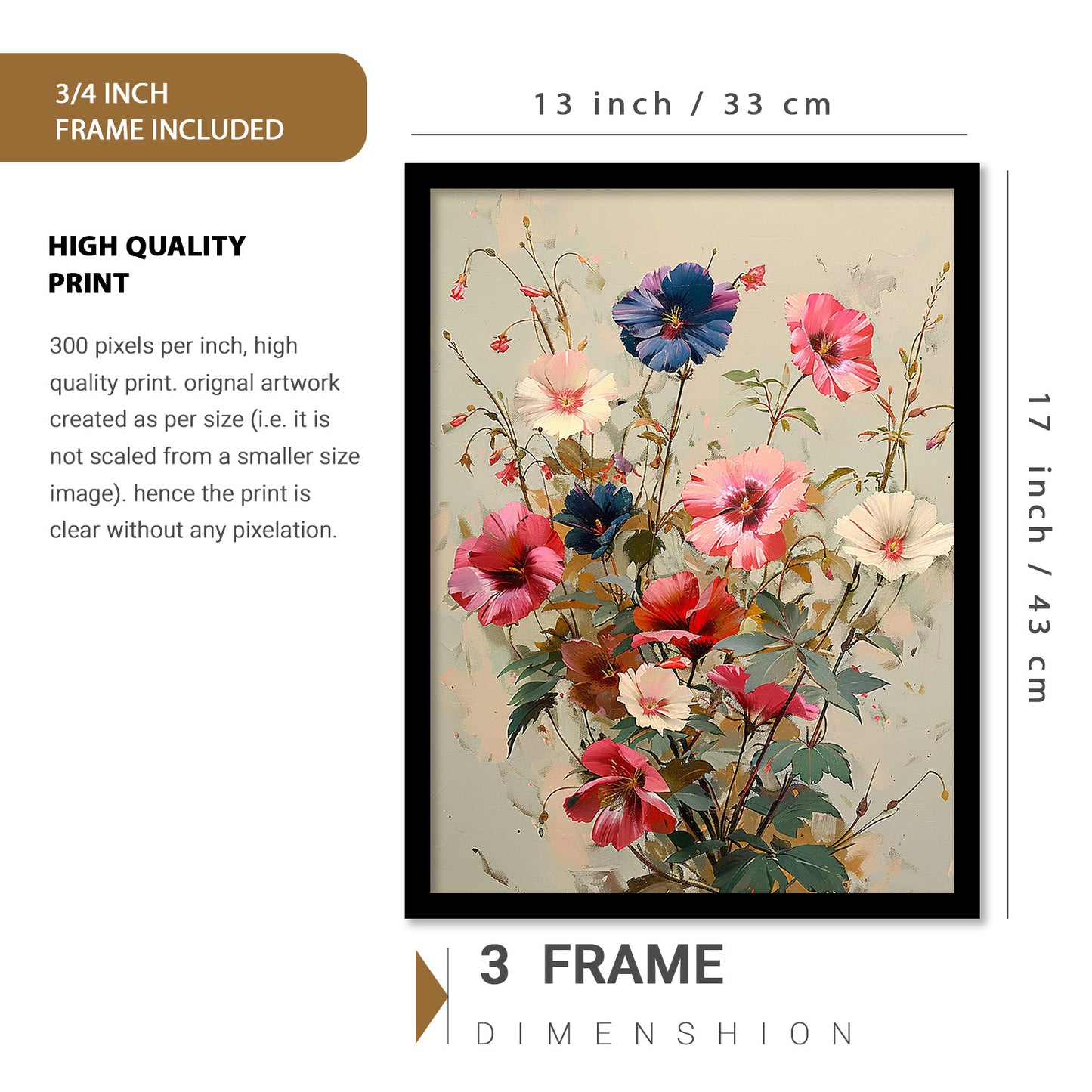 Modern Art Prints with Frame for Living Room Bedroom Home and Office Wall Decor Set of 6