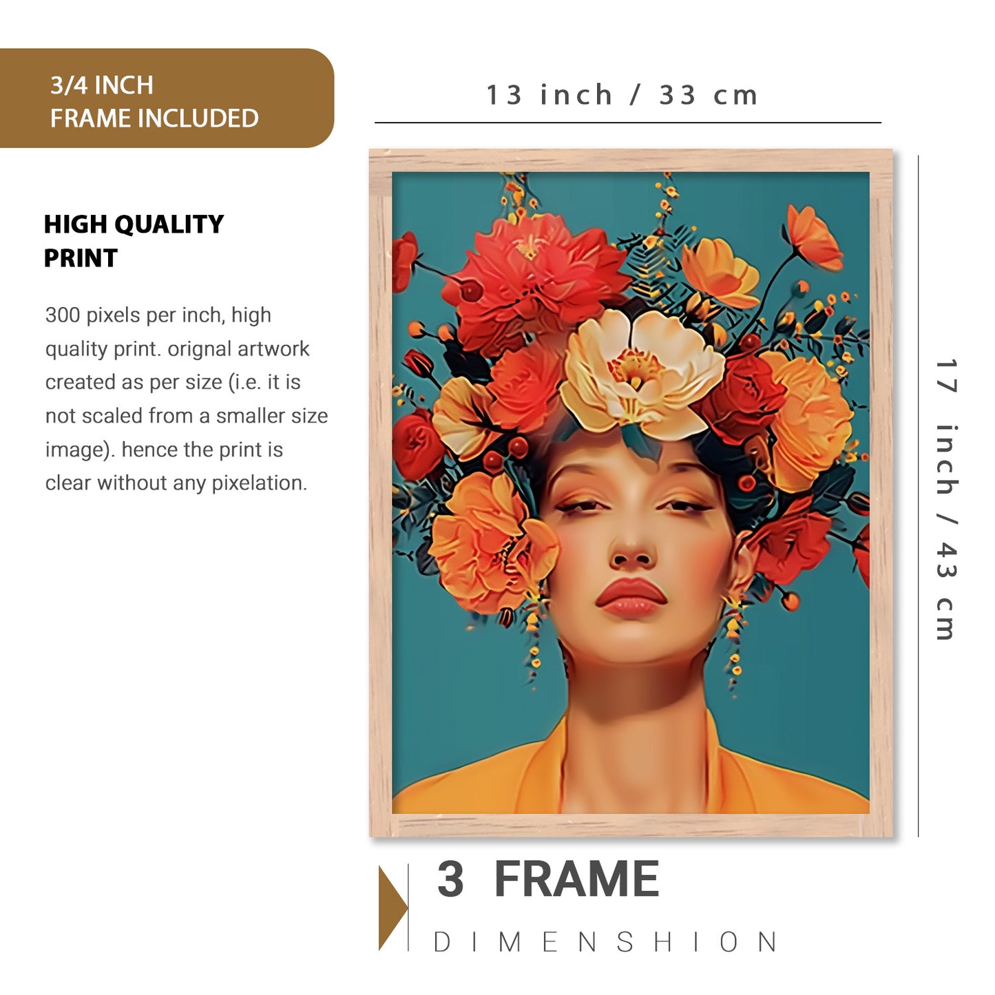 Modern Art Prints with Frame for Living Room Bedroom Home and Office Wall Decor Set of 6