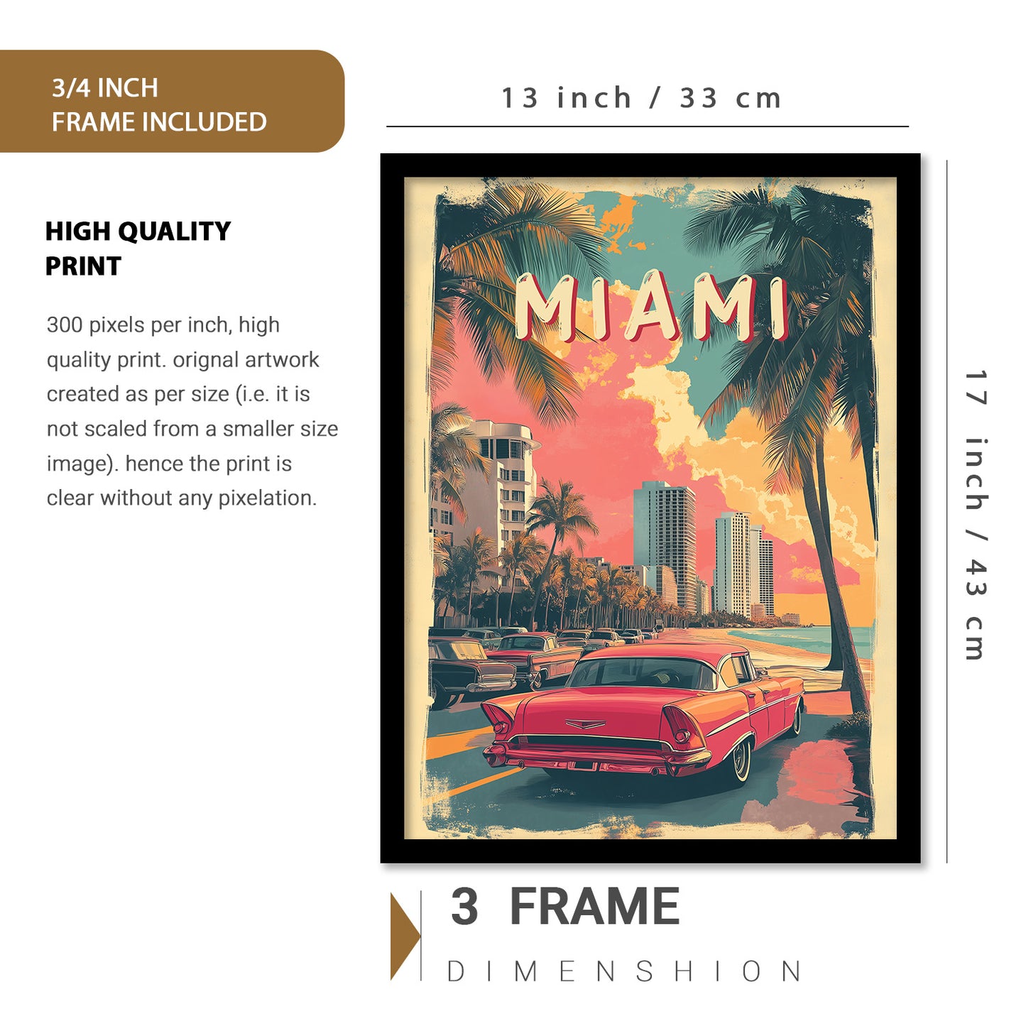 City view Art Prints with Frame for Living Room Bedroom Home and Office Wall Decor Set of 6