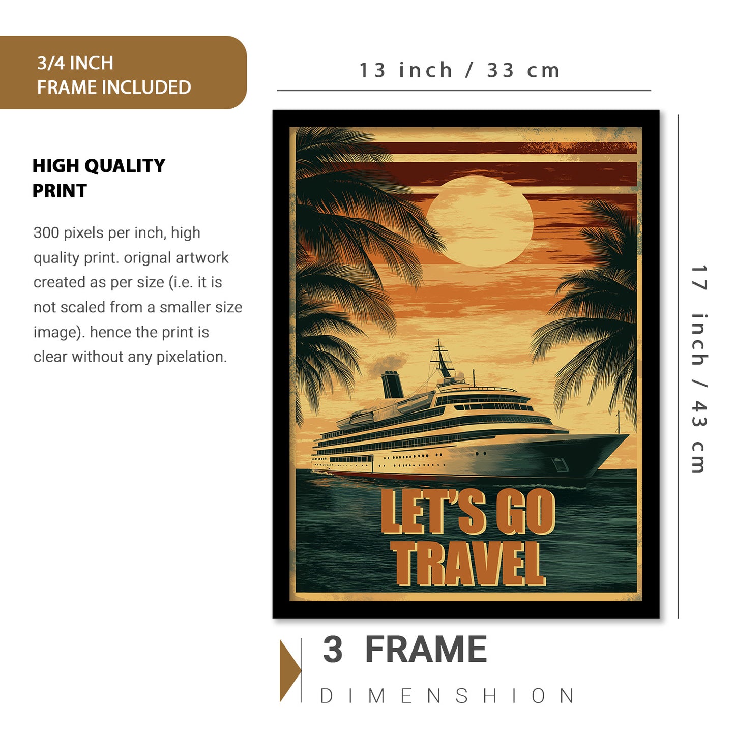 City view Art Prints with Frame for Living Room Bedroom Home and Office Wall Decor Set of 6