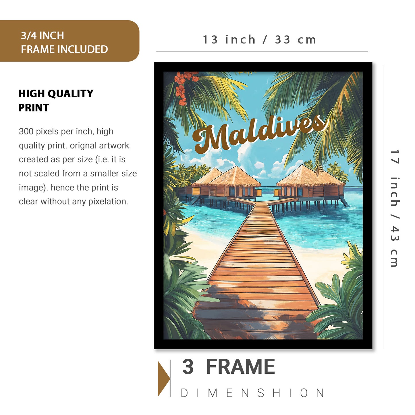 City view Art Prints with Frame for Living Room Bedroom Home and Office Wall Decor Set of 6