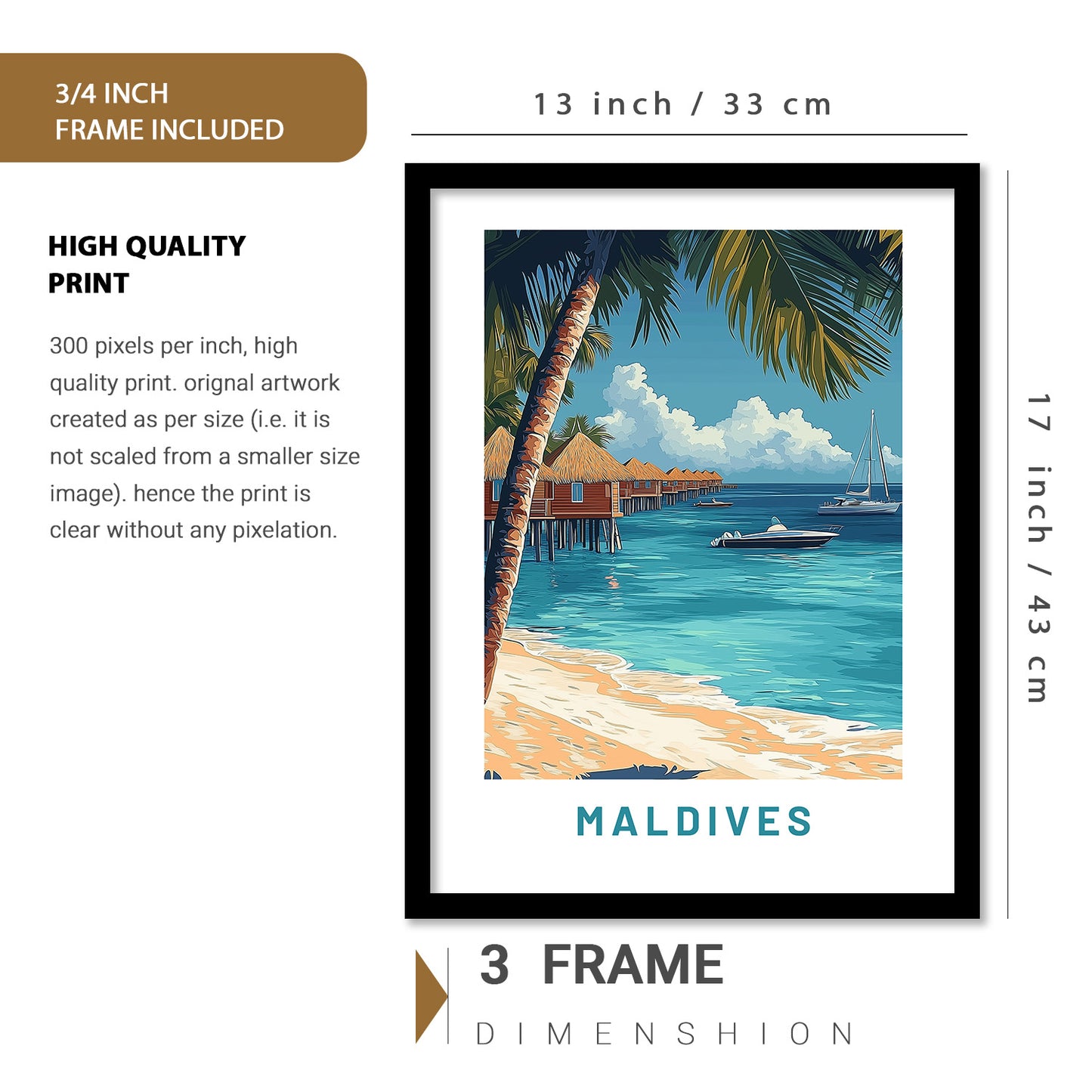 City view Art Prints with Frame for Living Room Bedroom Home and Office Wall Decor Set of 6