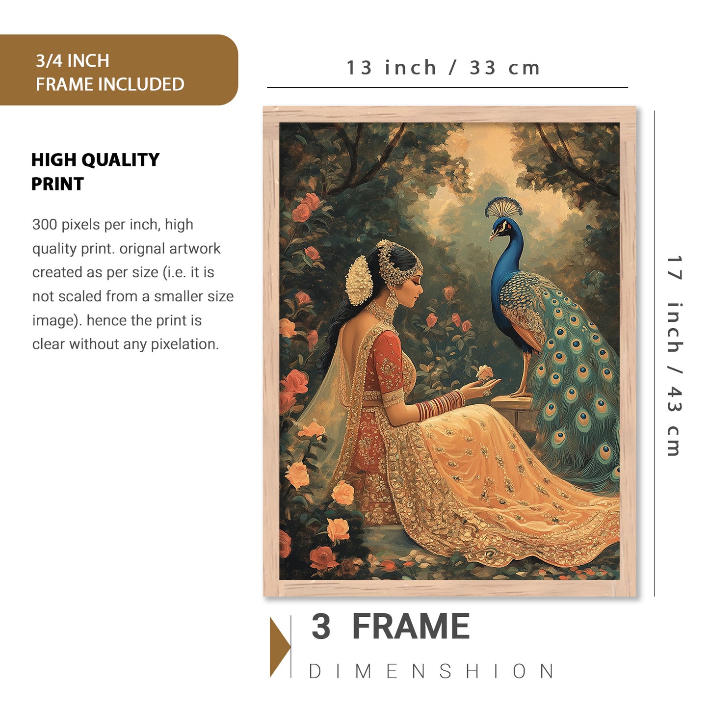 Madhubani Art Prints with Frame for Living Room Bedroom Home and Office Wall Decor Set of 6