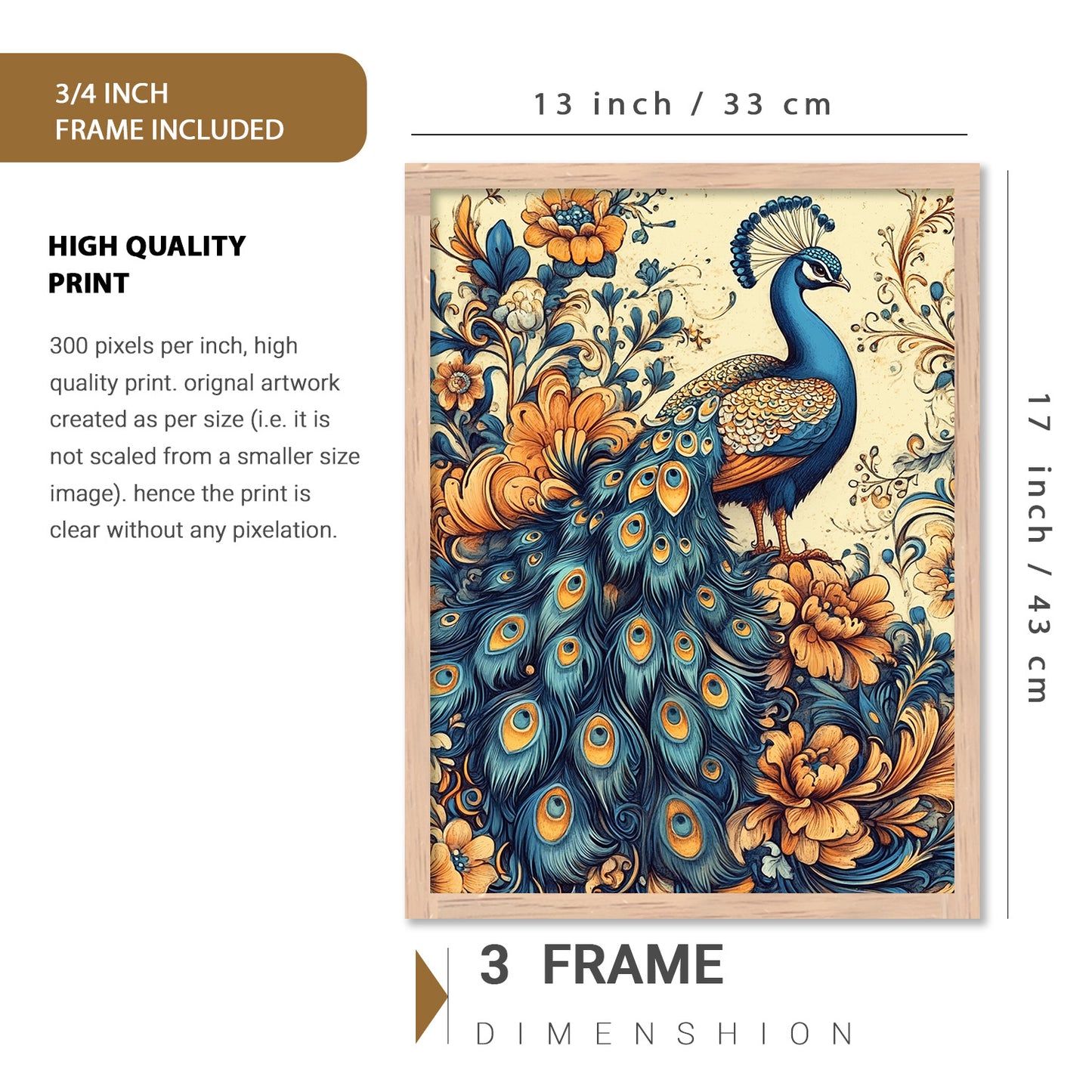 Madhubani Art Prints with Frame for Living Room Bedroom Home and Office Wall Decor Set of 6