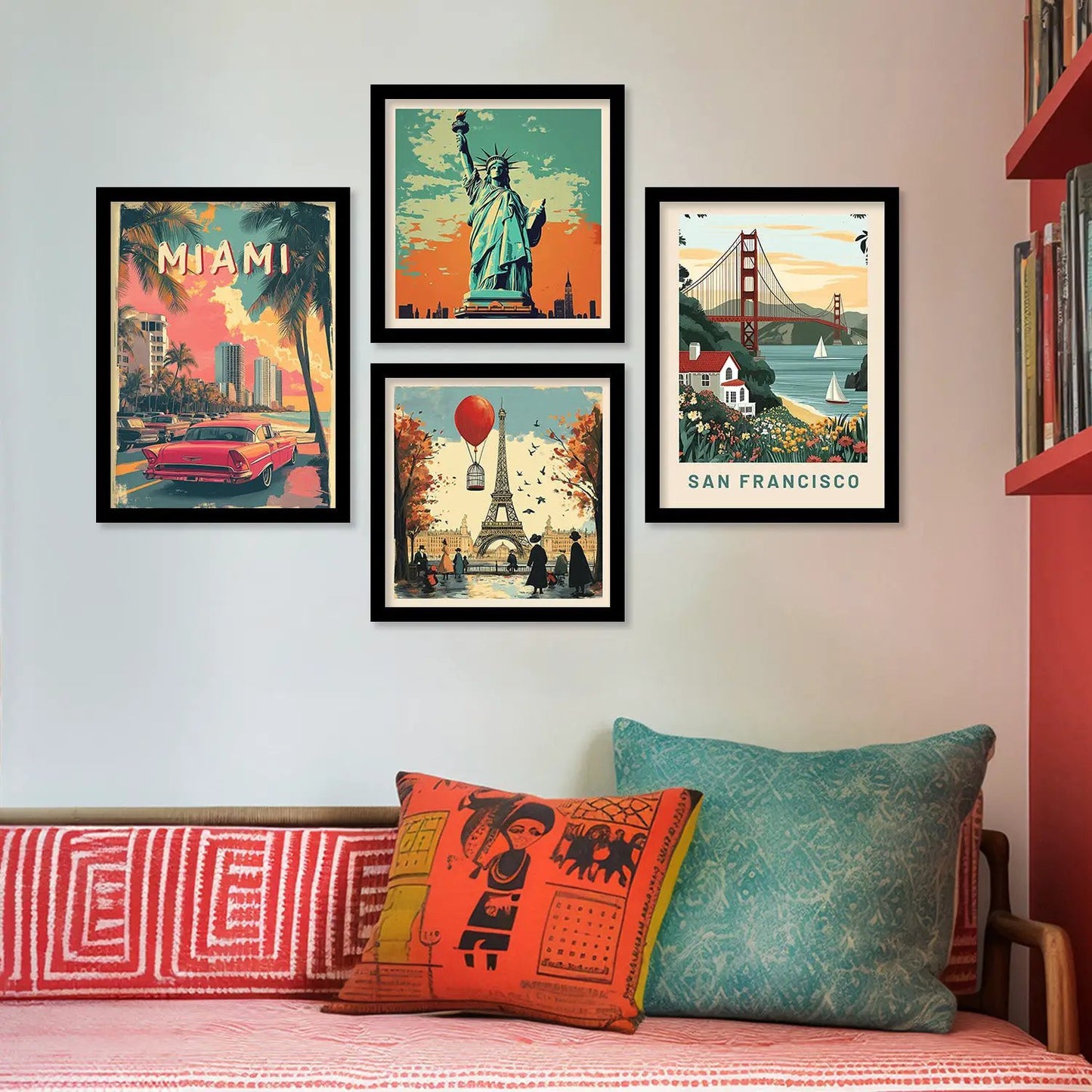 City View Art Wall Décor Framed Prints for Bedroom Living Room