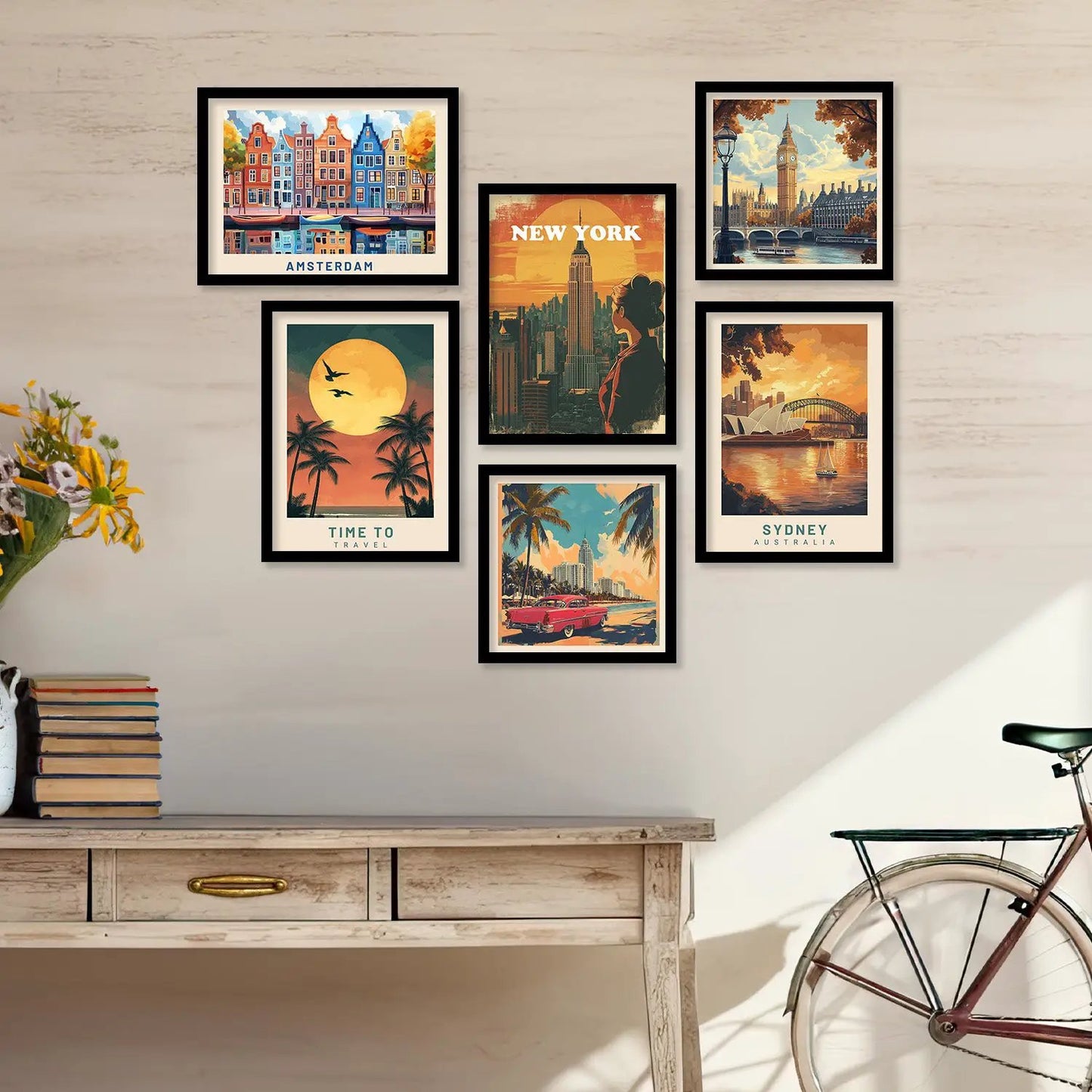 City View Art Wall Décor Framed Prints for Bedroom Living Room