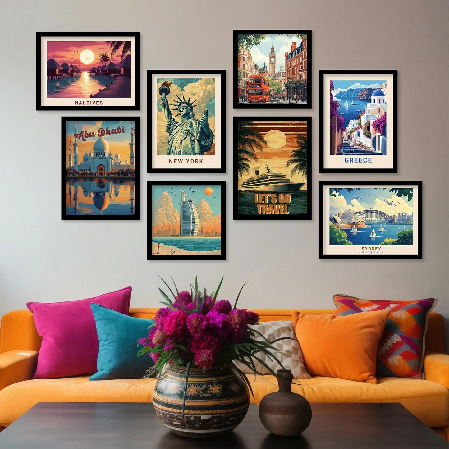City View Wall Art Décor Framed Prints for Bedroom Living Room