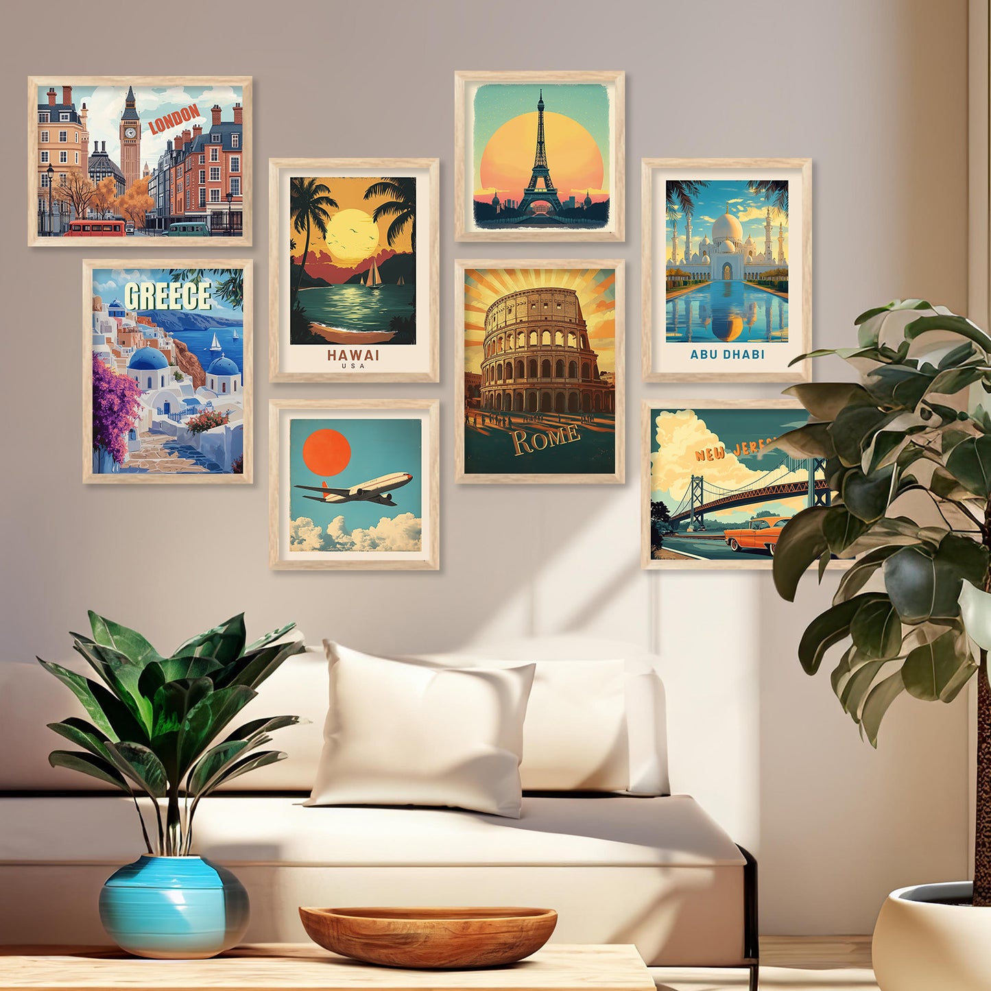 City View Wall Art Décor Framed Prints for Bedroom Living Room