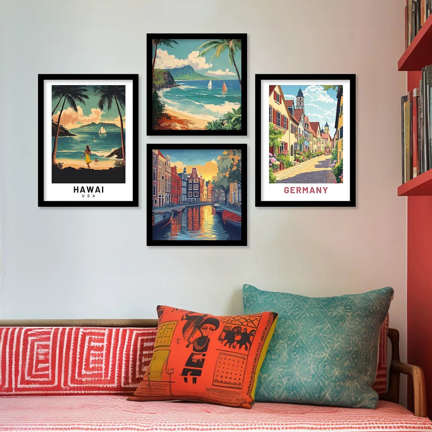 City View Art Wall Décor Framed Prints for Bedroom Living Room