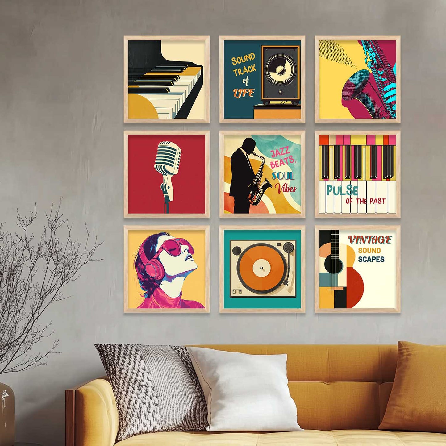 Music Wall Art Paintings with Frame for Wall Decor
