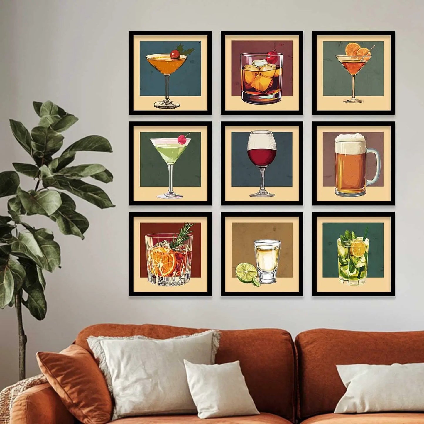 Restaurant Wall Art Paintings with Frame for Wall Decor