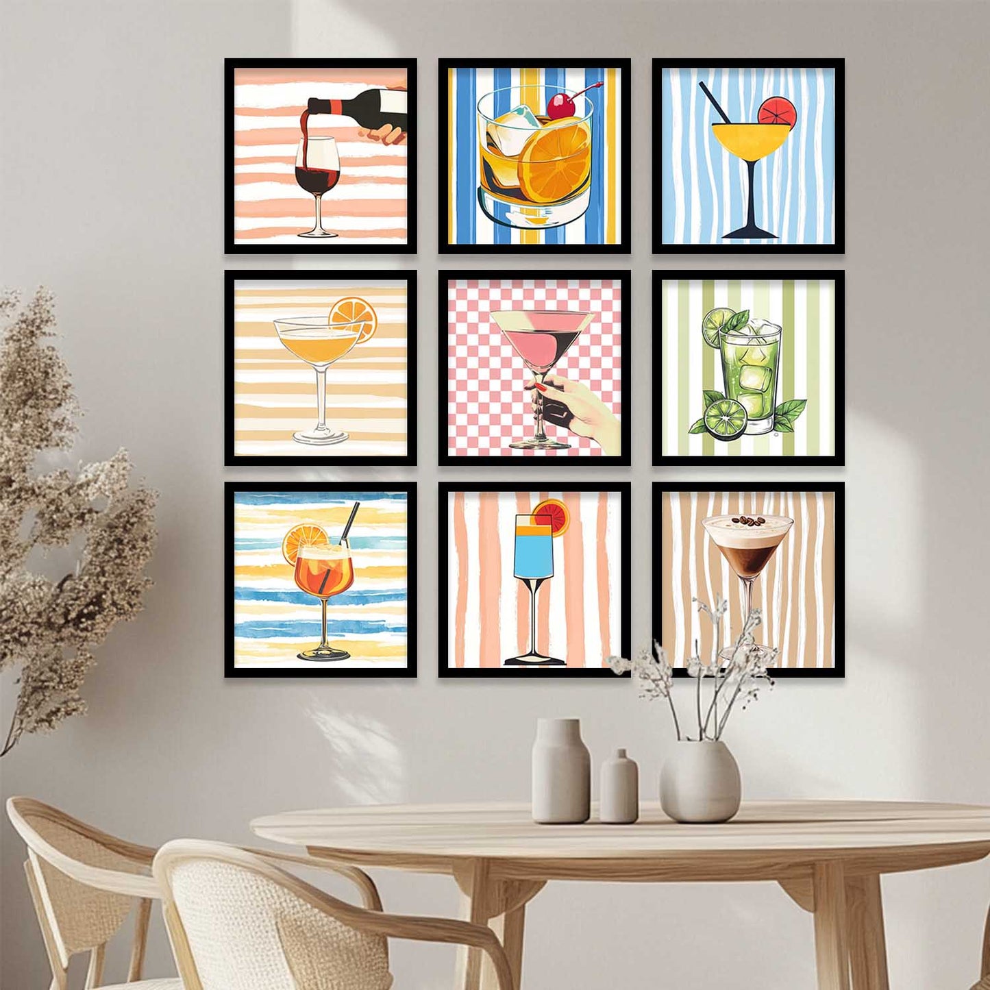 Restaurant Wall Art Paintings with Frame for Wall Decor