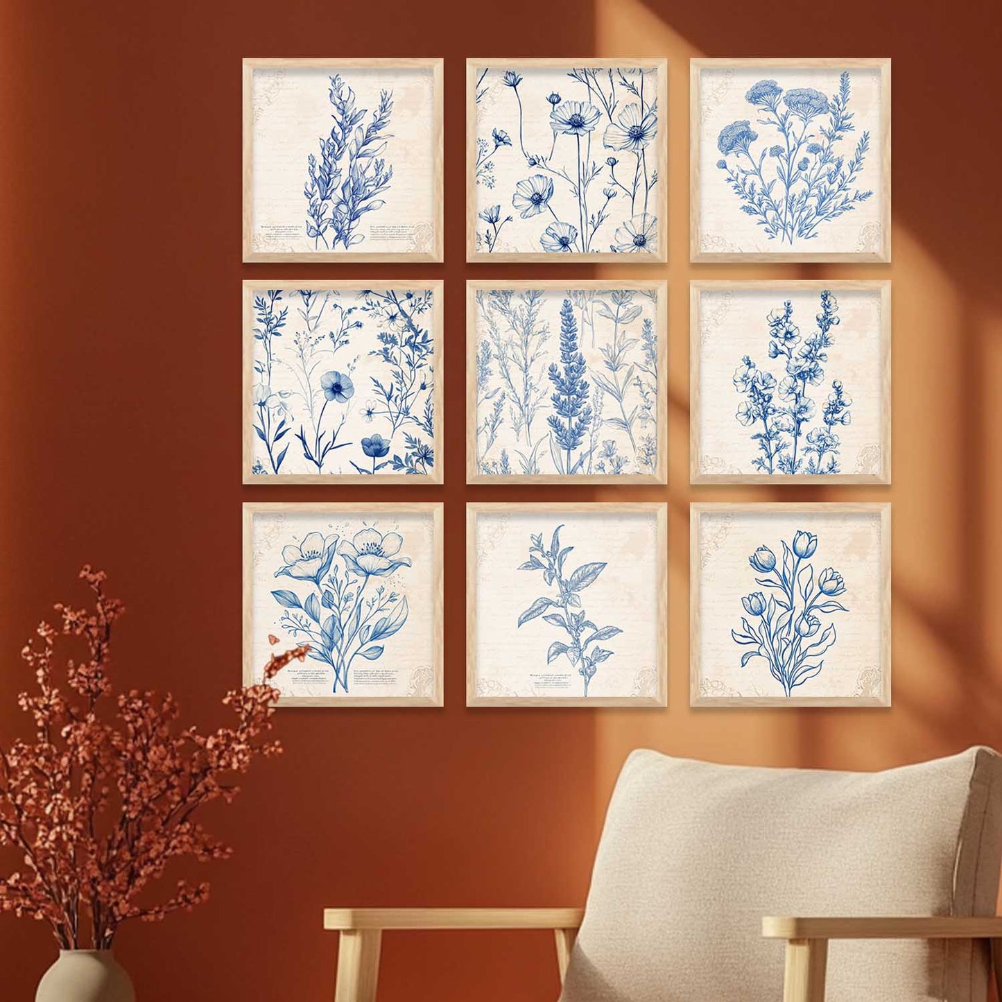 Floral Wall Art Paintings with Frame for Wall Decor