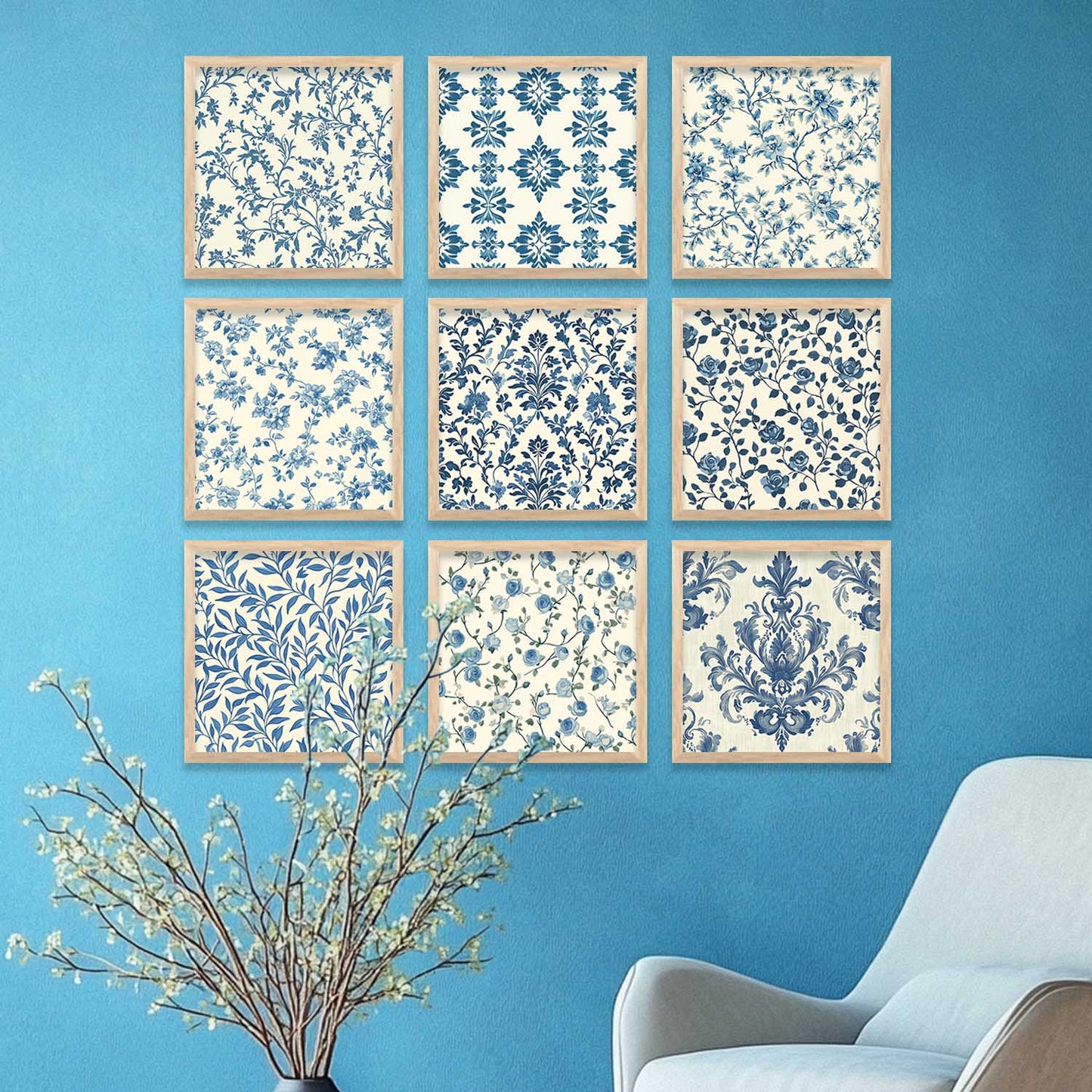 Floral Wall Art Paintings with Frame for Wall Decor