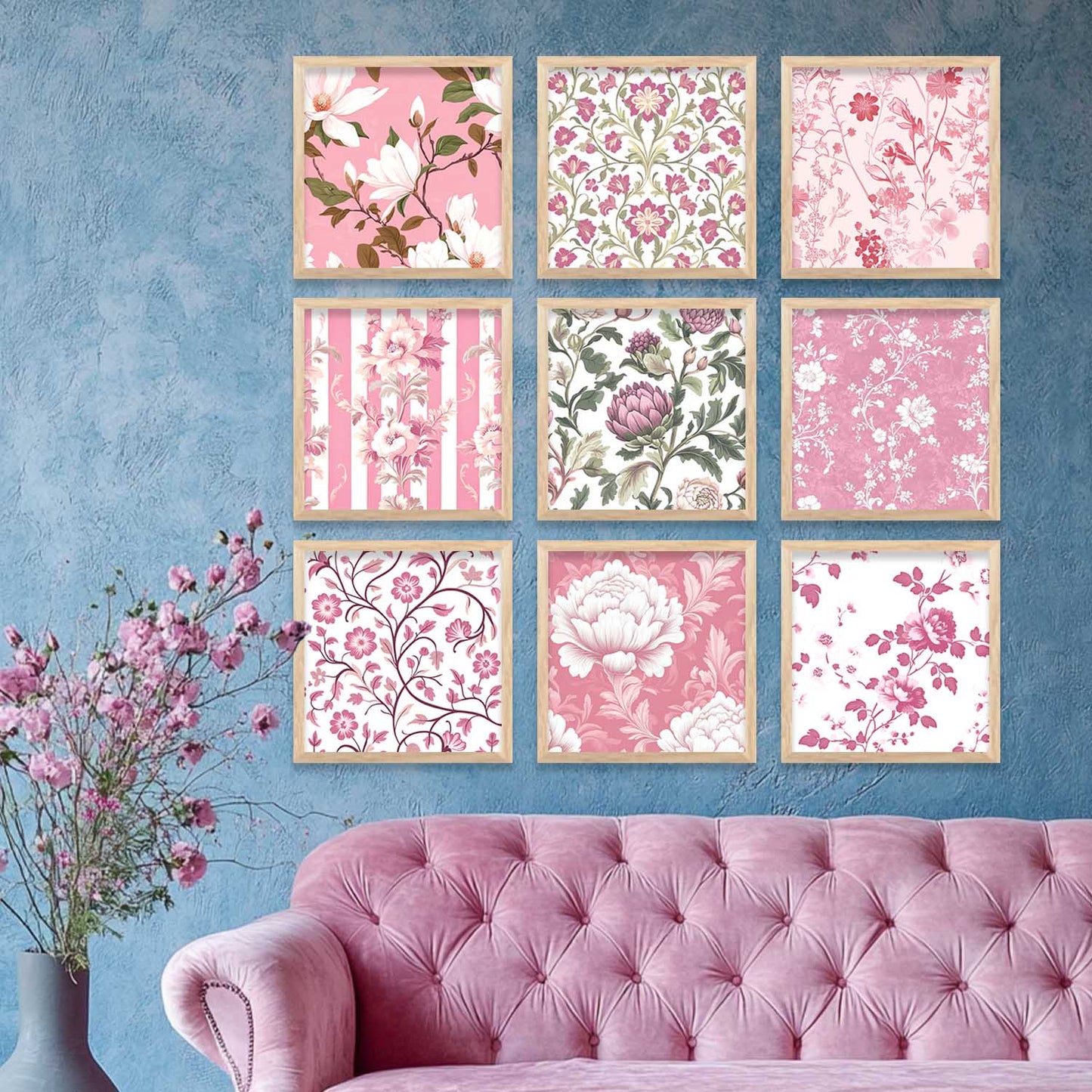 Floral Wall Art Paintings with Frame for Wall Decor