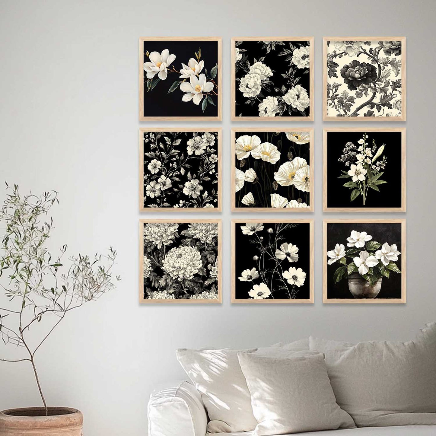 Floral Wall Art Paintings with Frame for Wall Decor