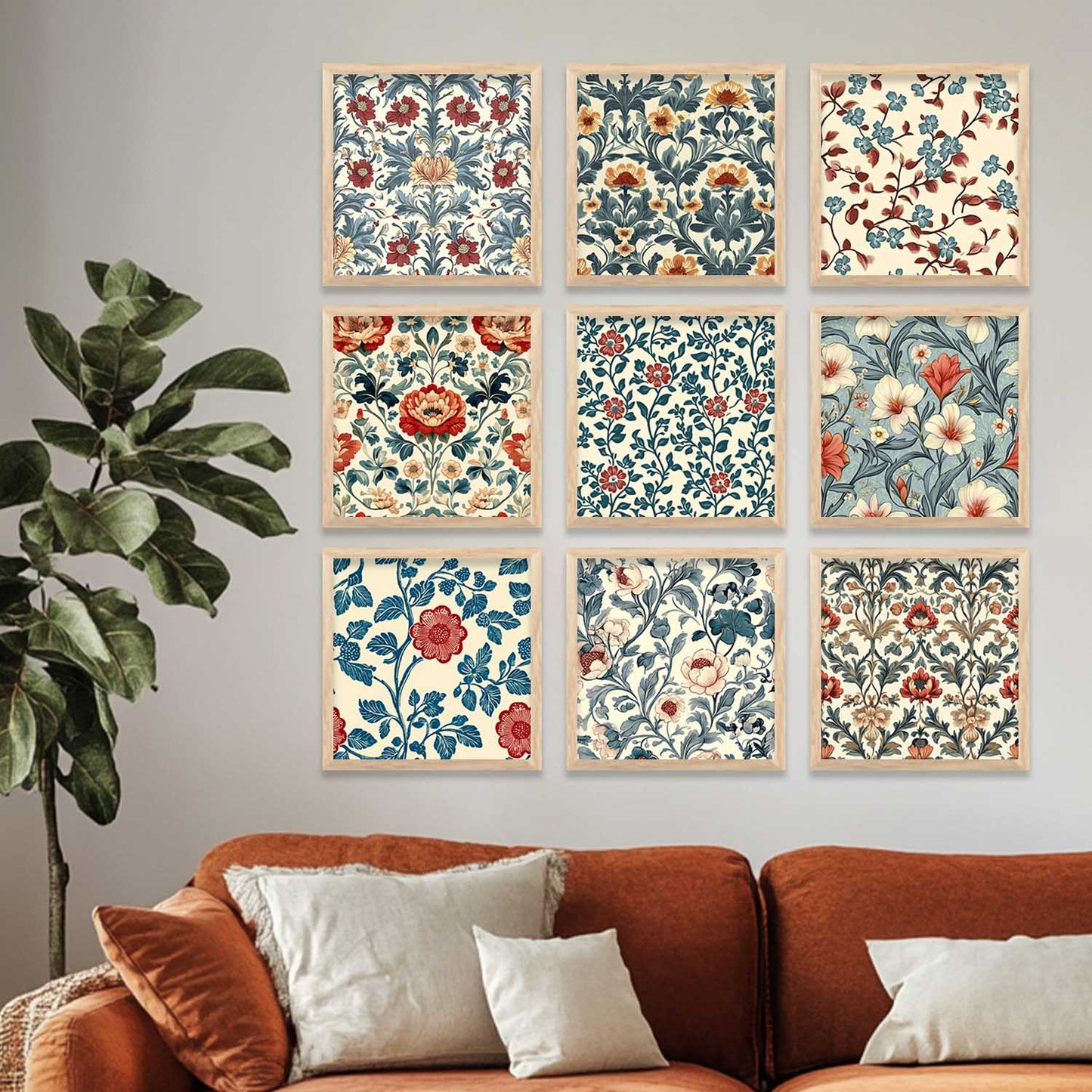 Floral Wall Art Paintings with Frame for Wall Decor
