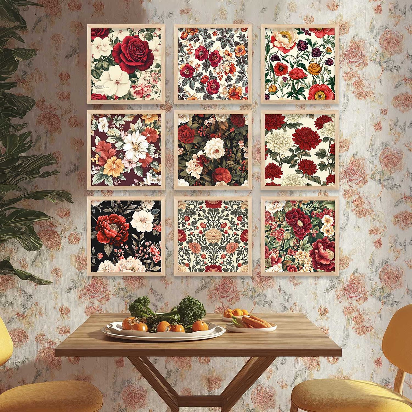 Floral Wall Art Paintings with Frame for Wall Decor