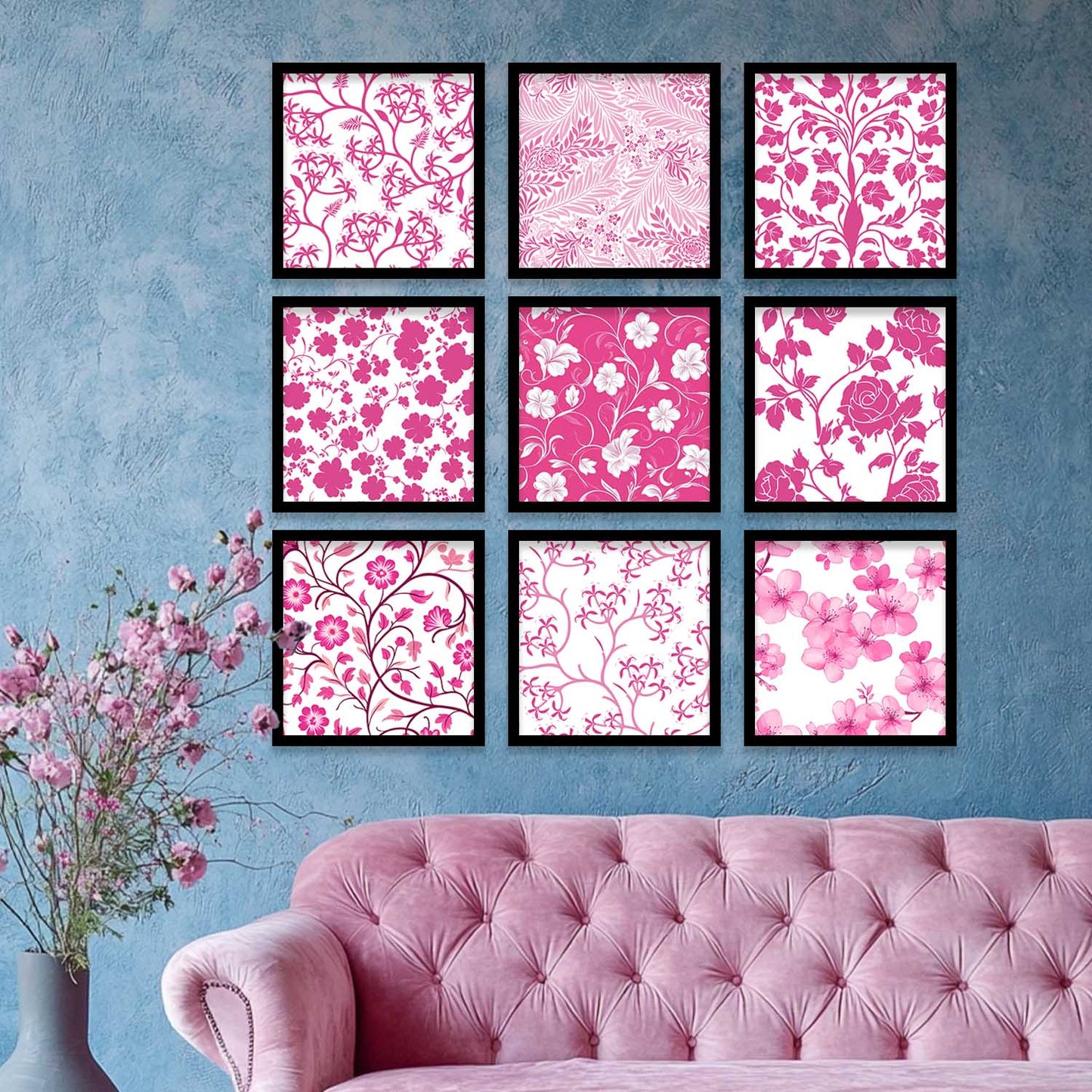 Floral Wall Art Paintings with Frame for Wall Decor