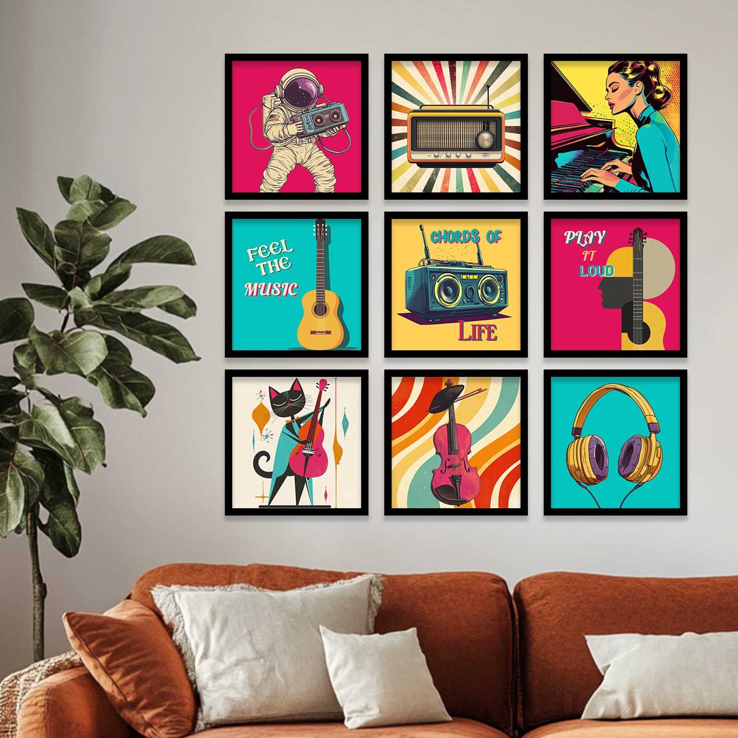Music Wall Art Paintings with Frame for Wall Decor