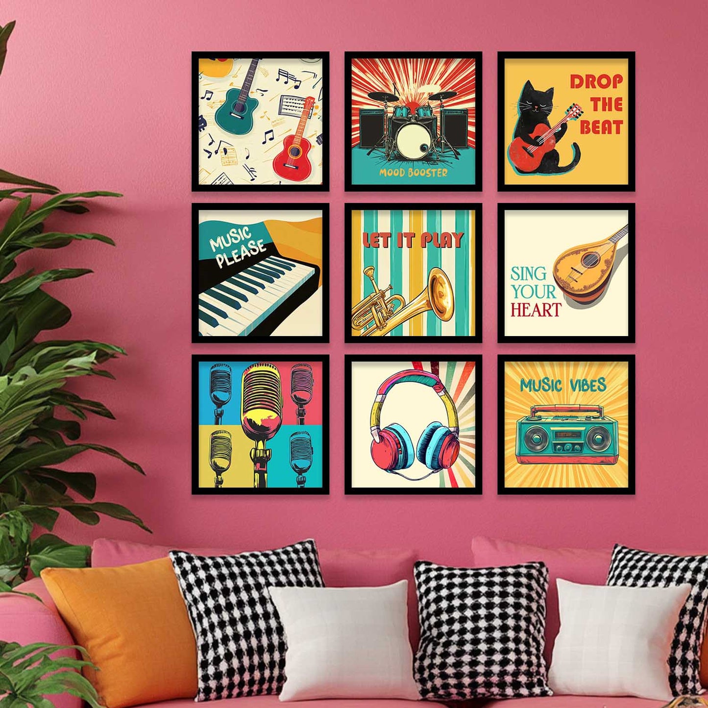 Music Wall Art Paintings with Frame for Wall Decor