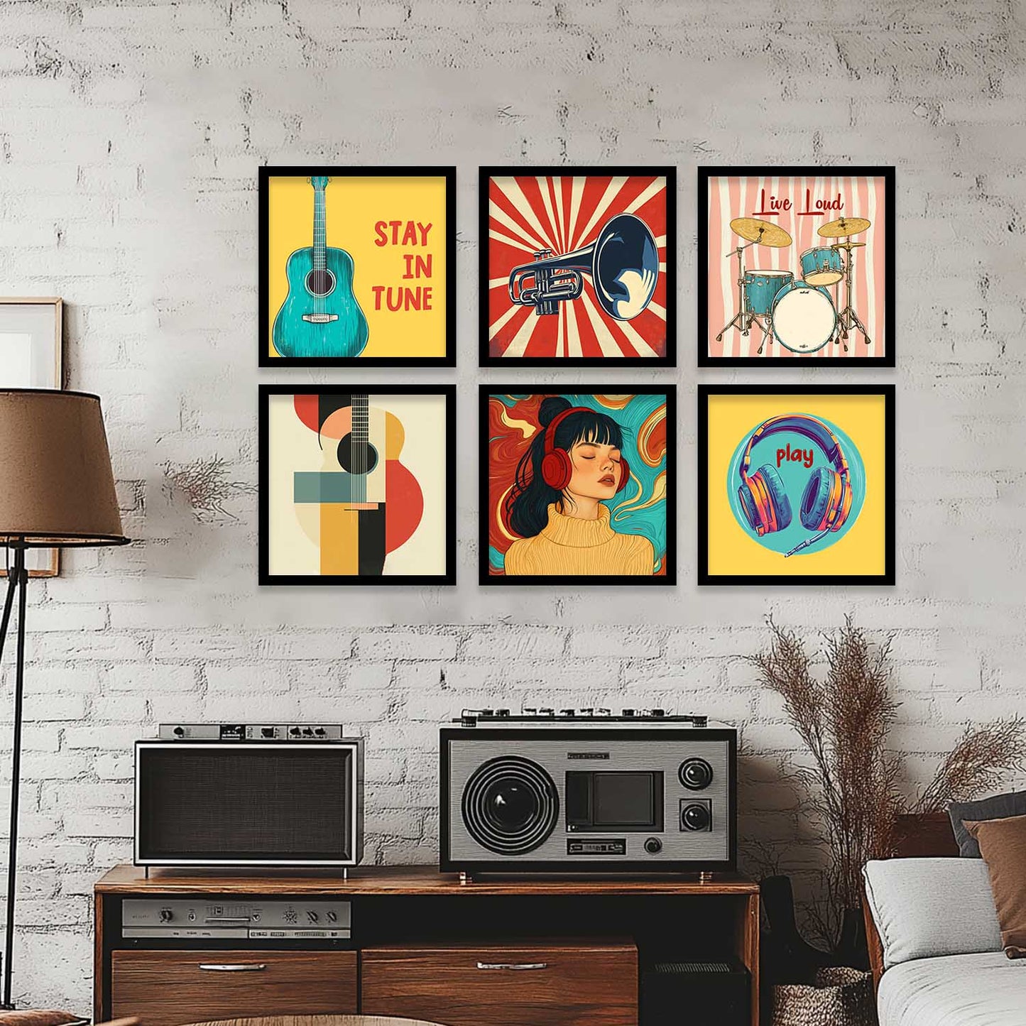 Music Wall Art Paintings with Frame for Wall Decor