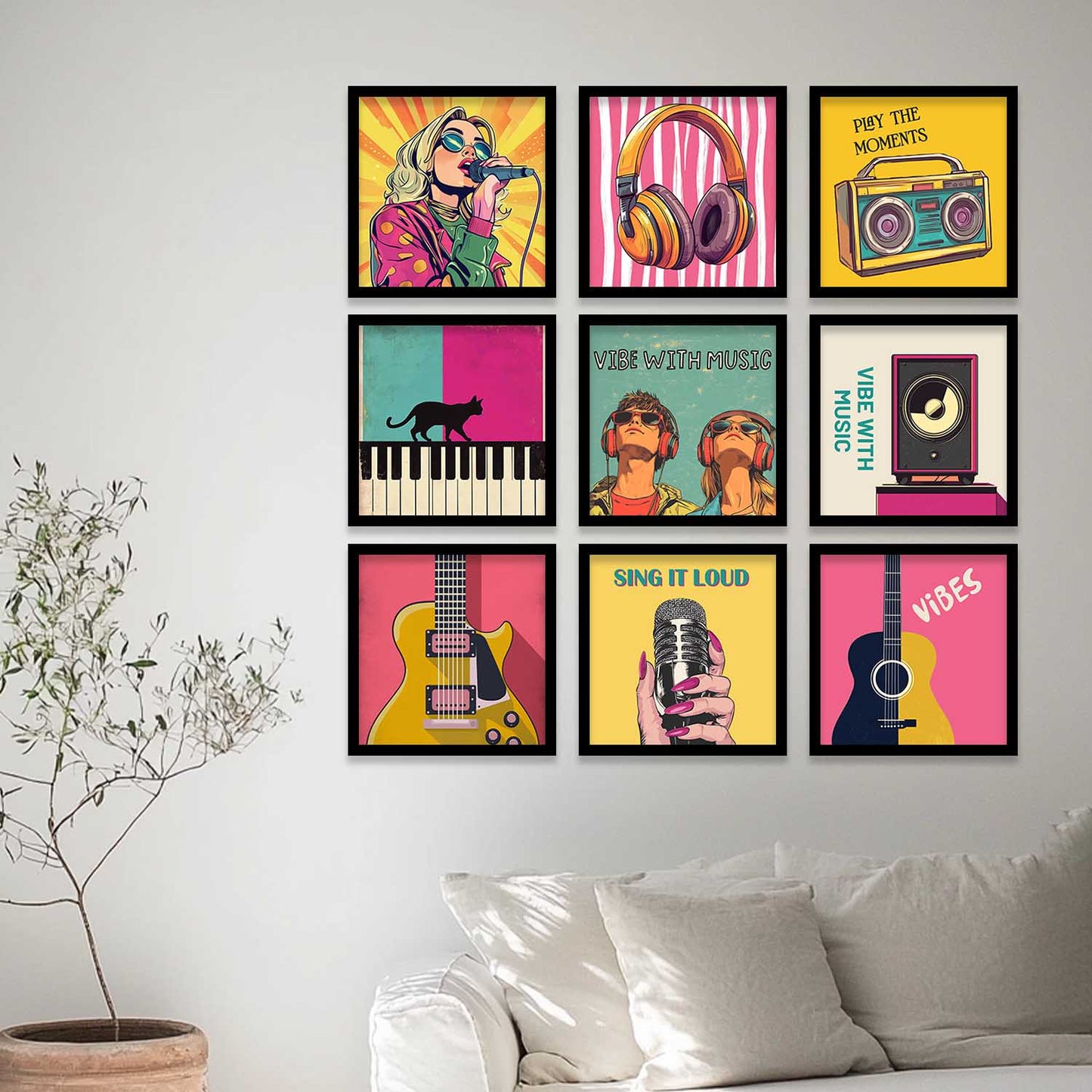 Music Wall Art Paintings with Frame for Wall Decor